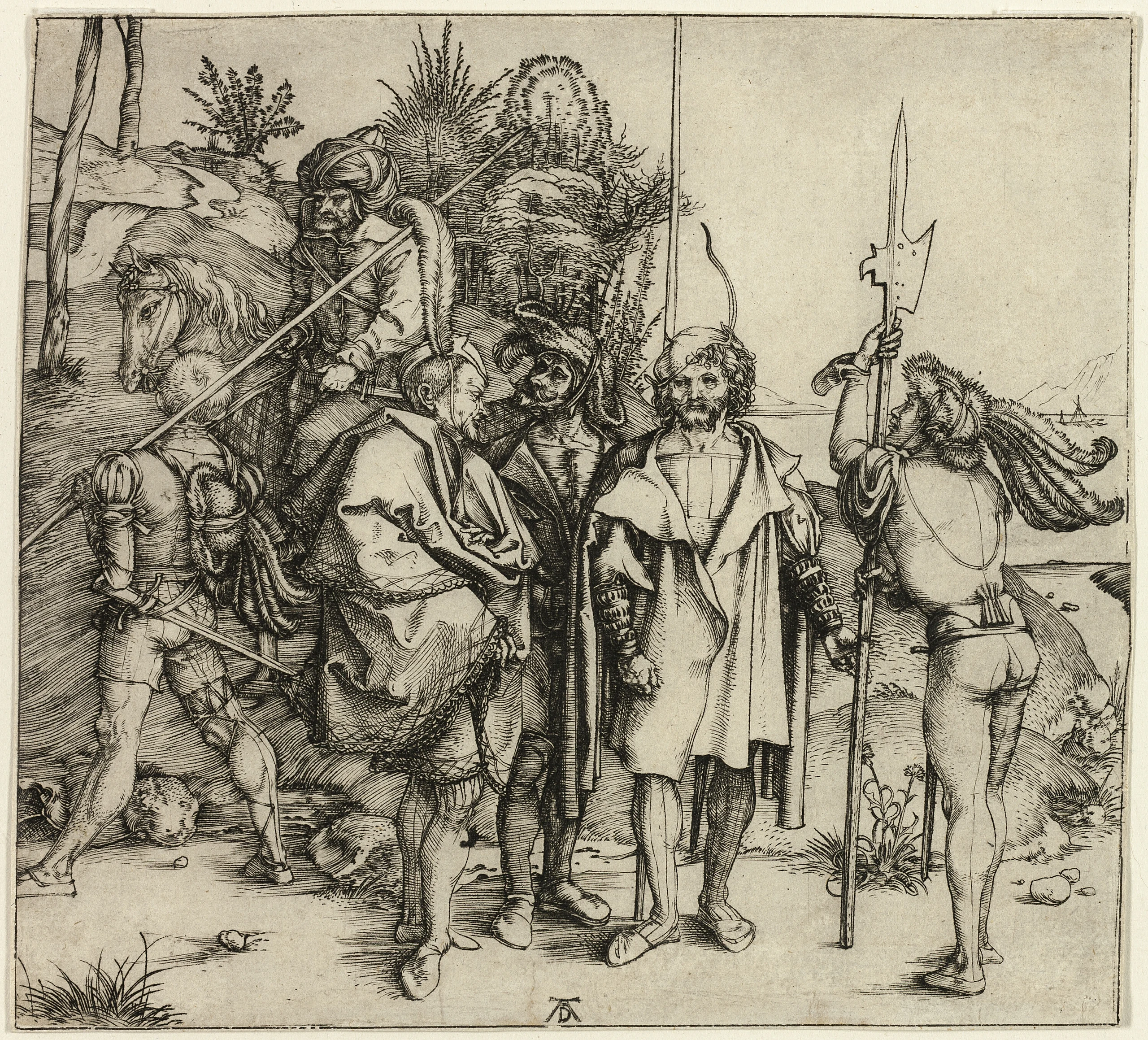 Five Landsknechte and an Oriental Man on Horseback