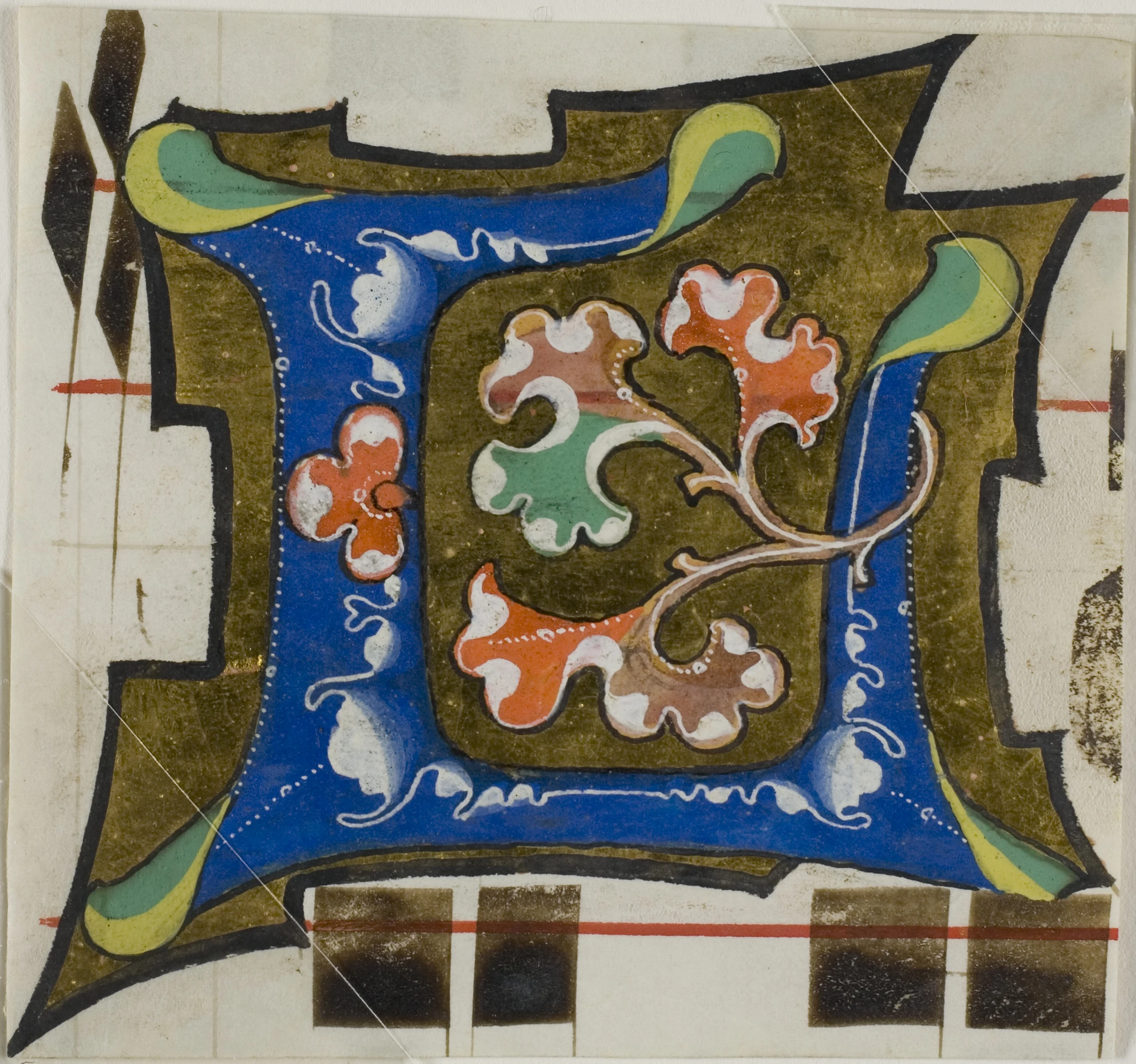 Decorated Initial "L" with Flowers from a Choir Book