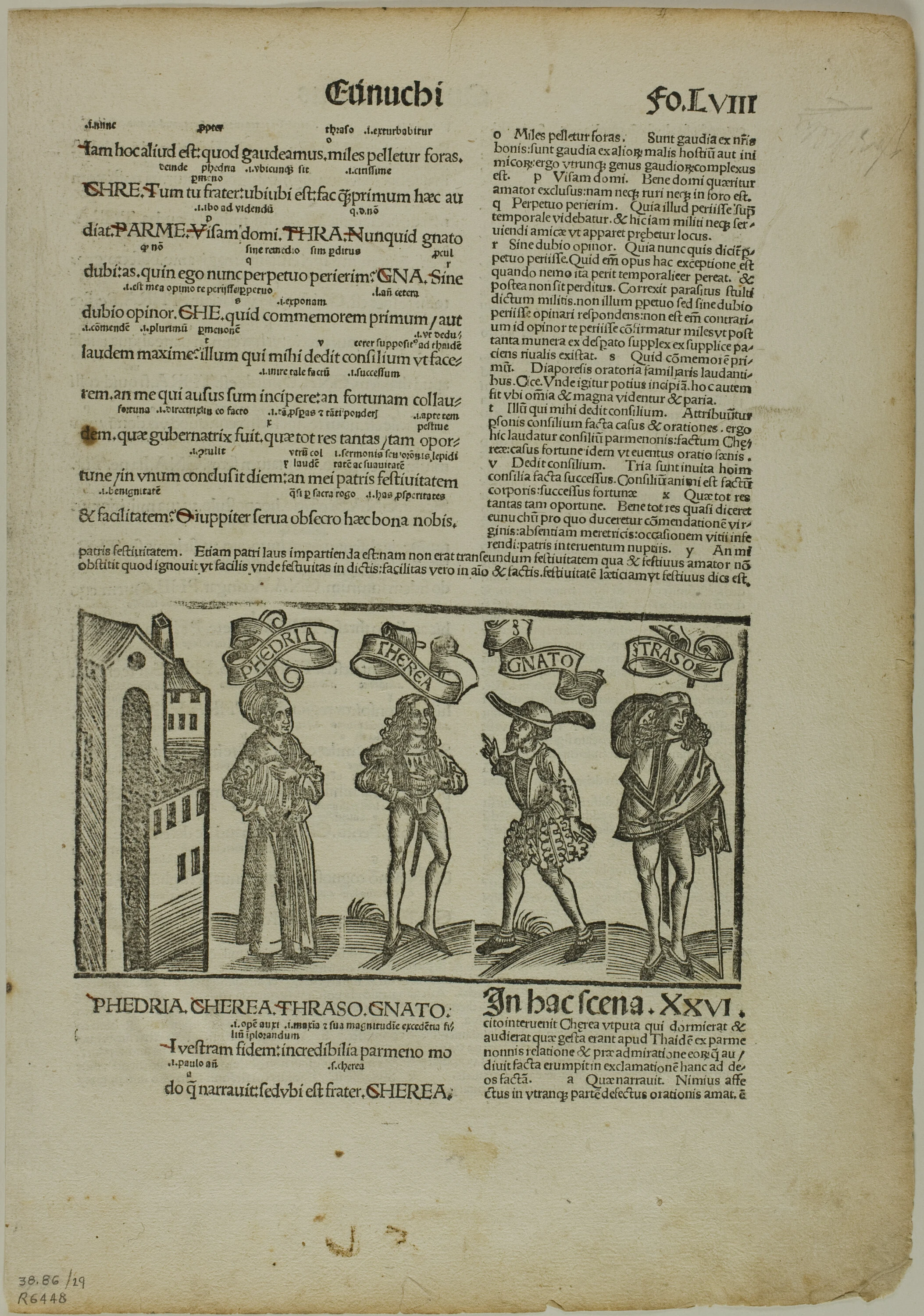 The Eunuch from Terenti cum directorio, Plate 29 from Woodcuts from Books of the 15th Century