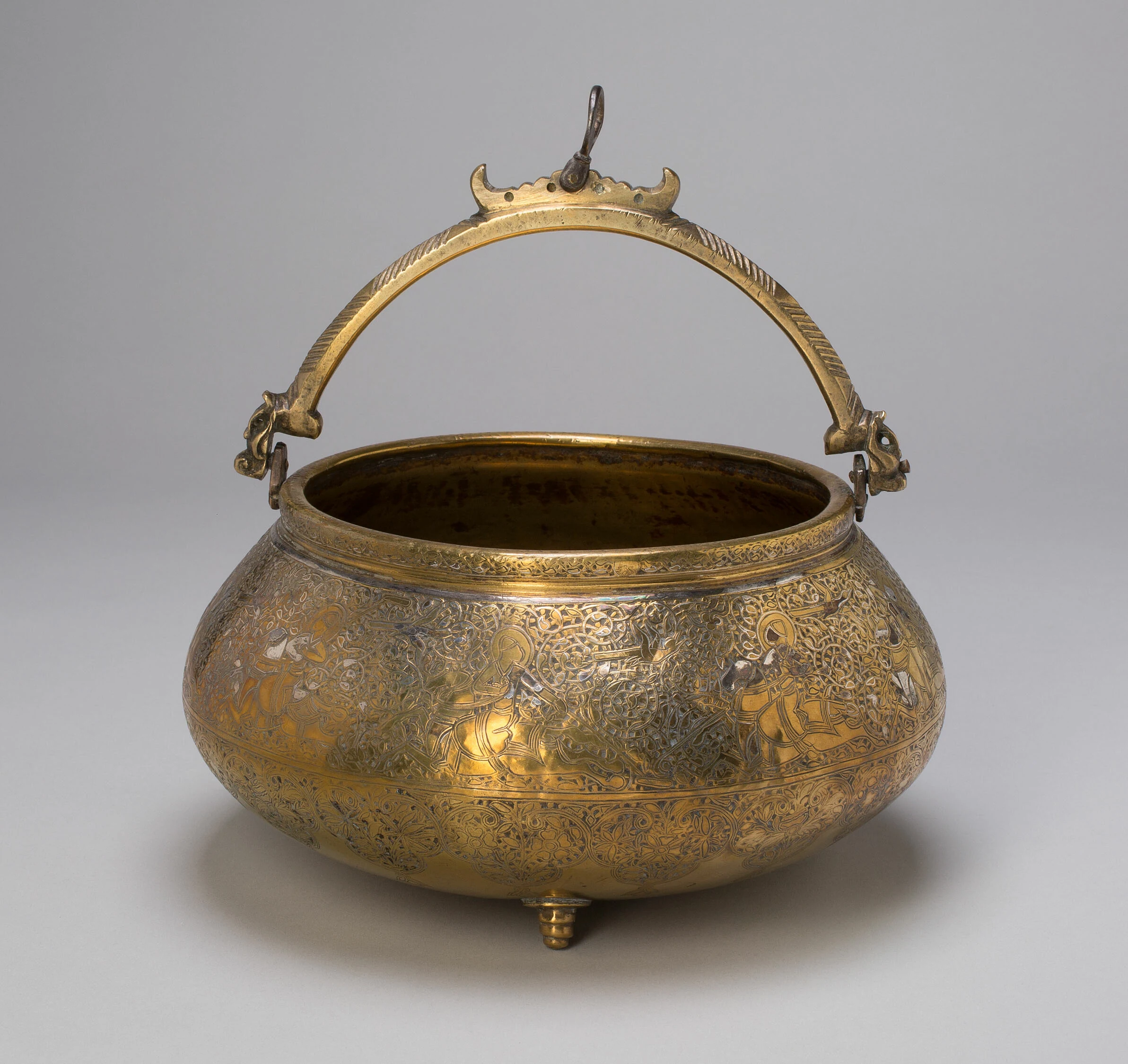 Bowl (Tas) with Polo Players against Foliated Scrolls