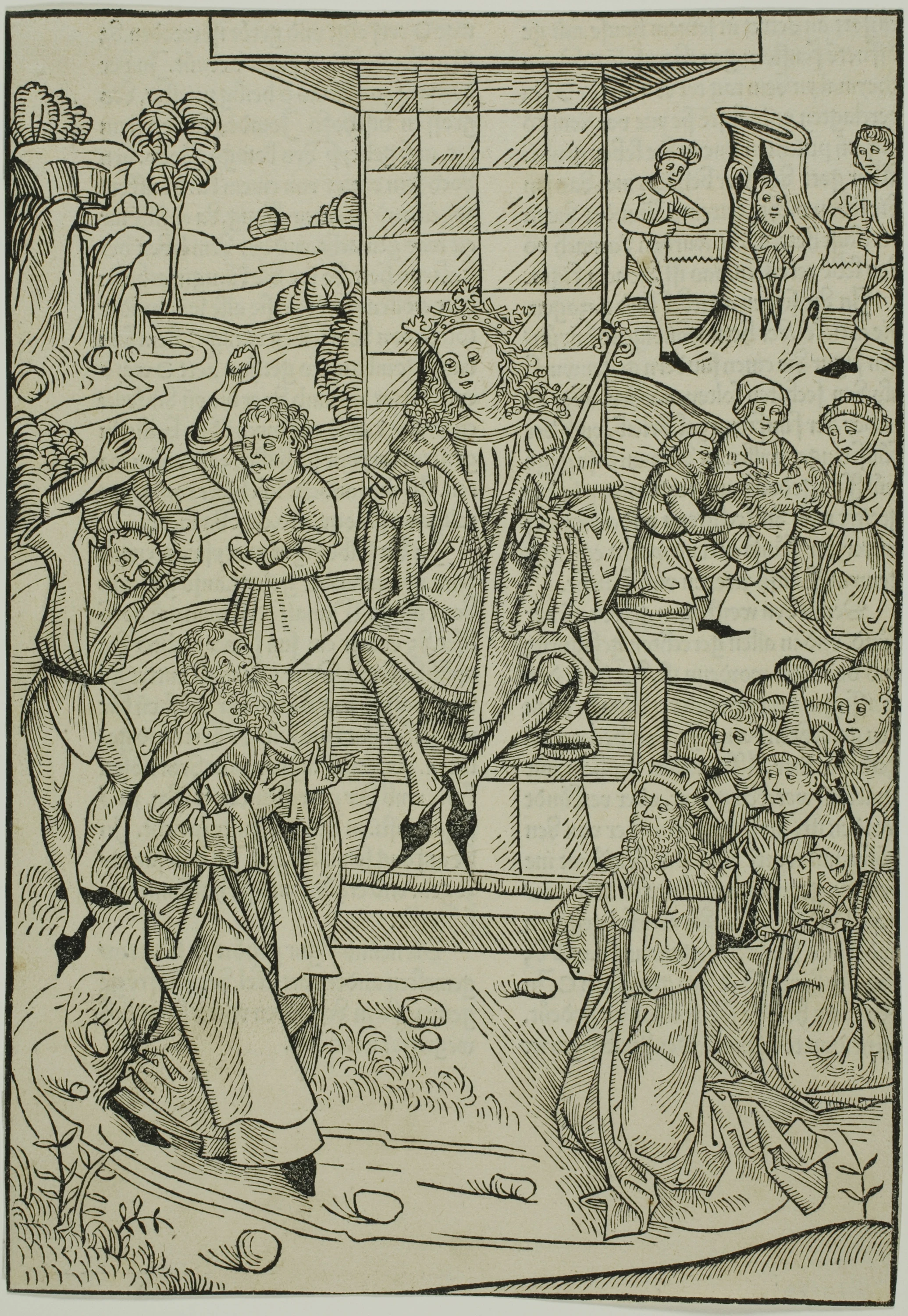 The Stoning of Zacharias and Isaias, page 9 from the Treasury (Schatzbehalter)