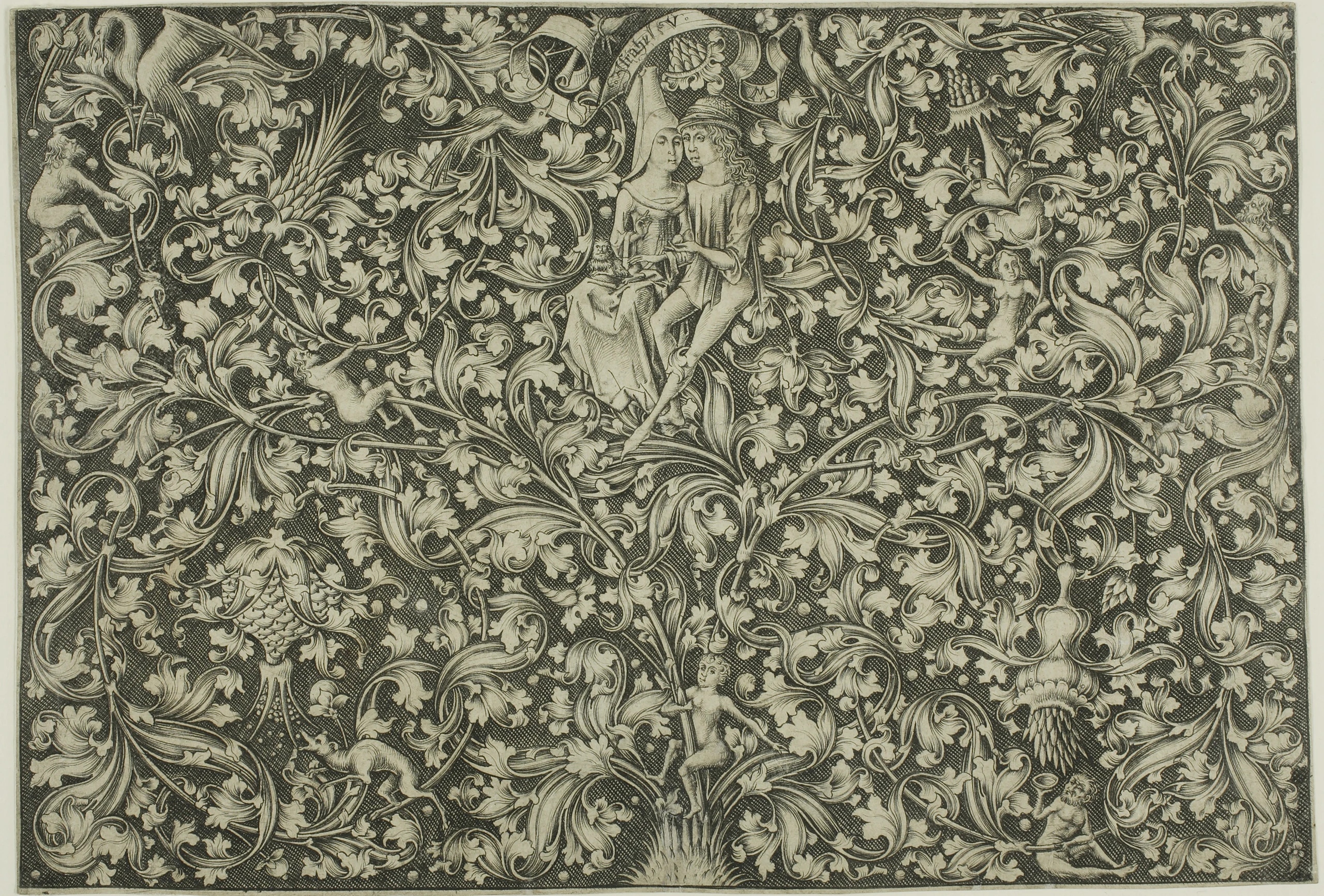 Ornamental Panel With Two Lovers