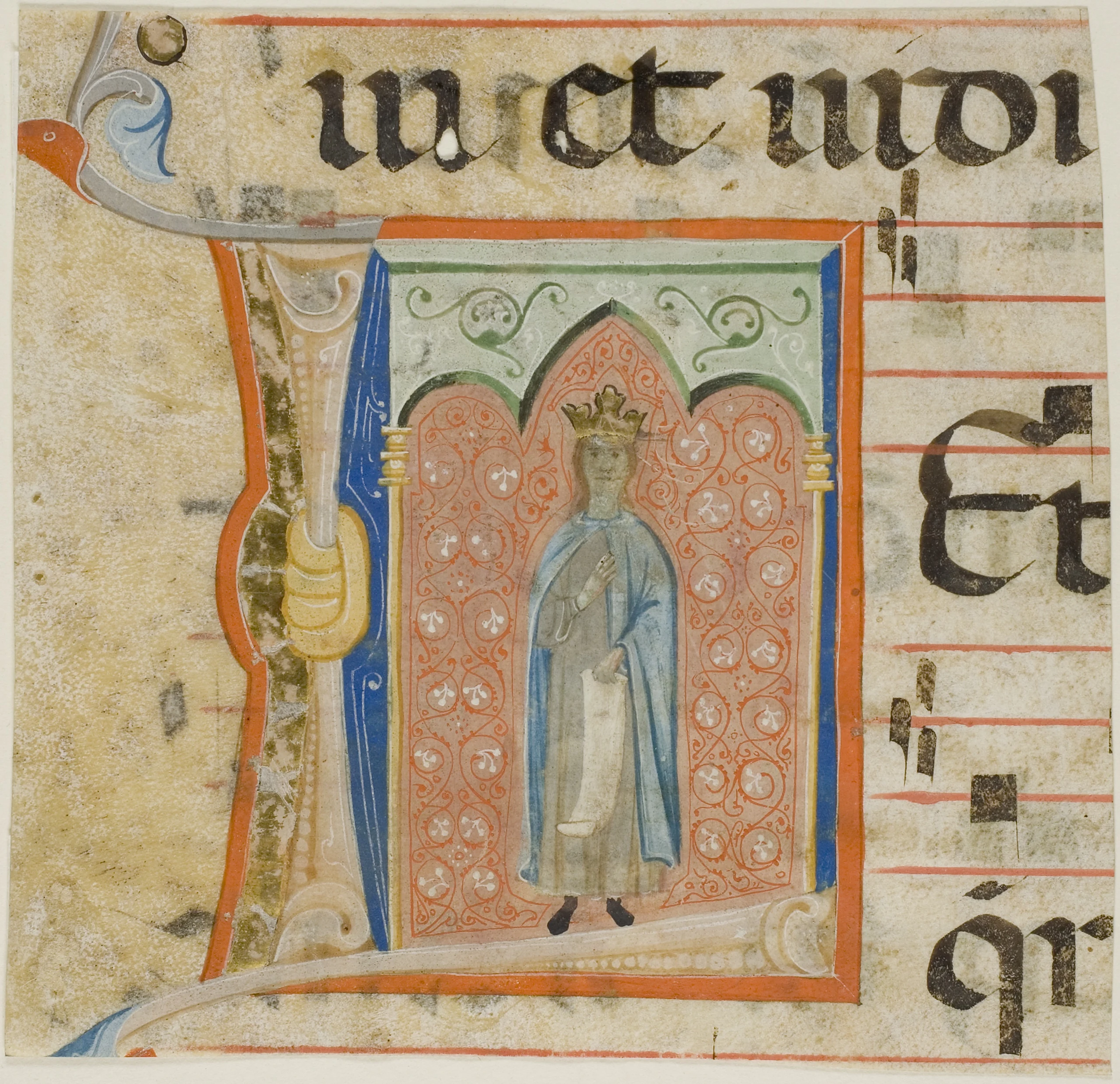 Female Saint in a Historiated Initial "L" from a Choir Book