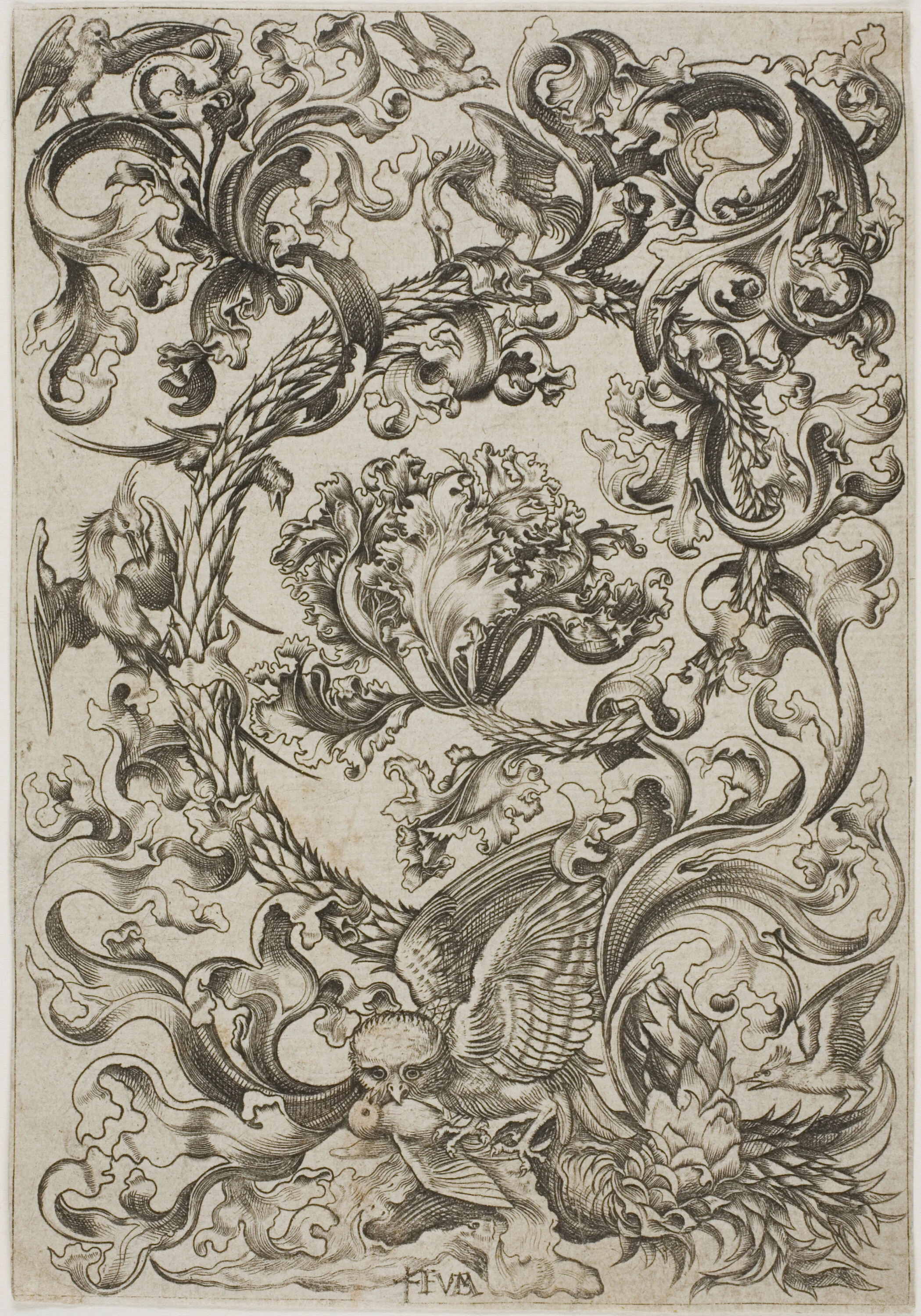 Ornament with Owl Mocked by Day Birds