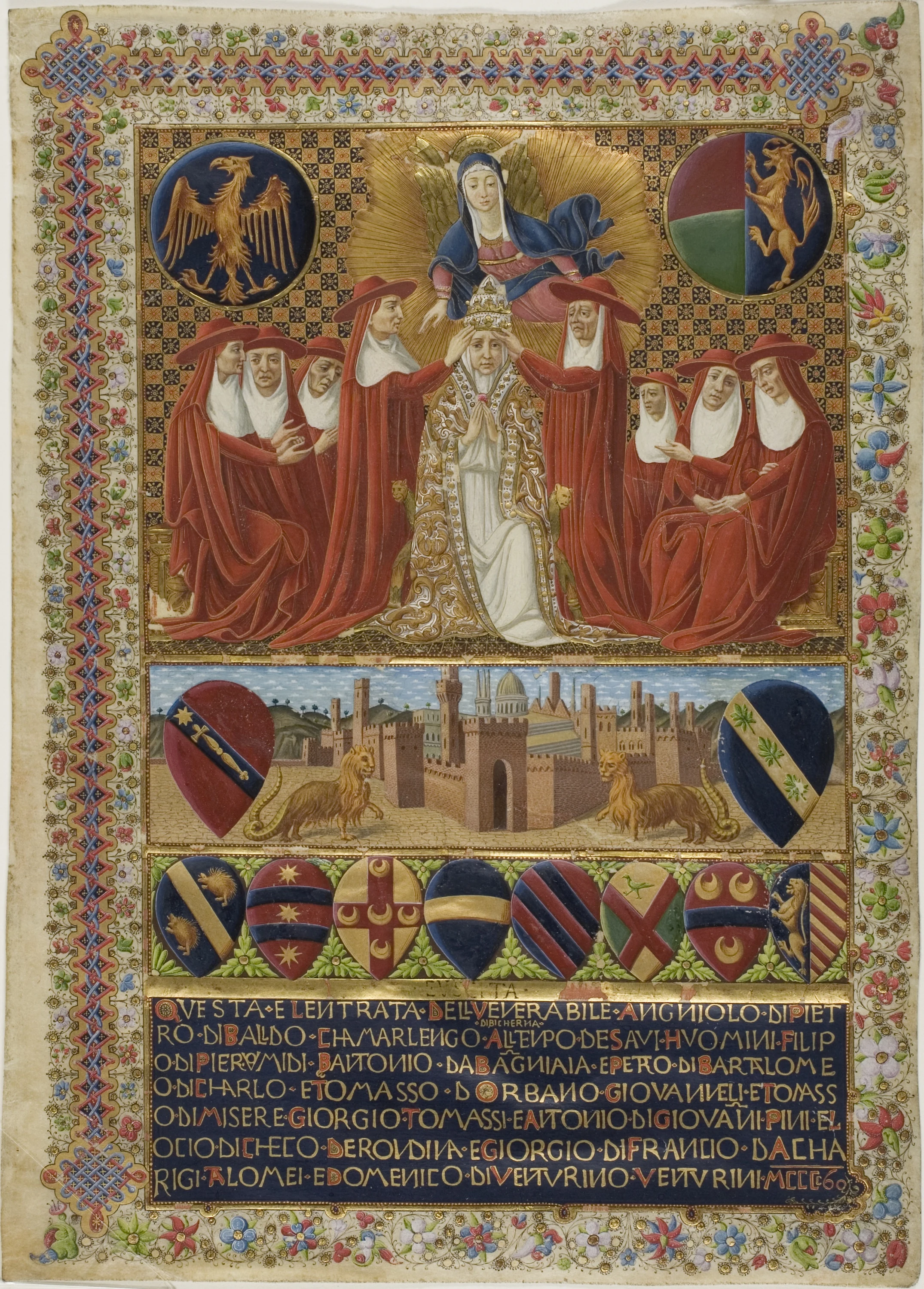 Pope Pius II, frontispiece to a Constitution of the Sienese Church of the Year 1464