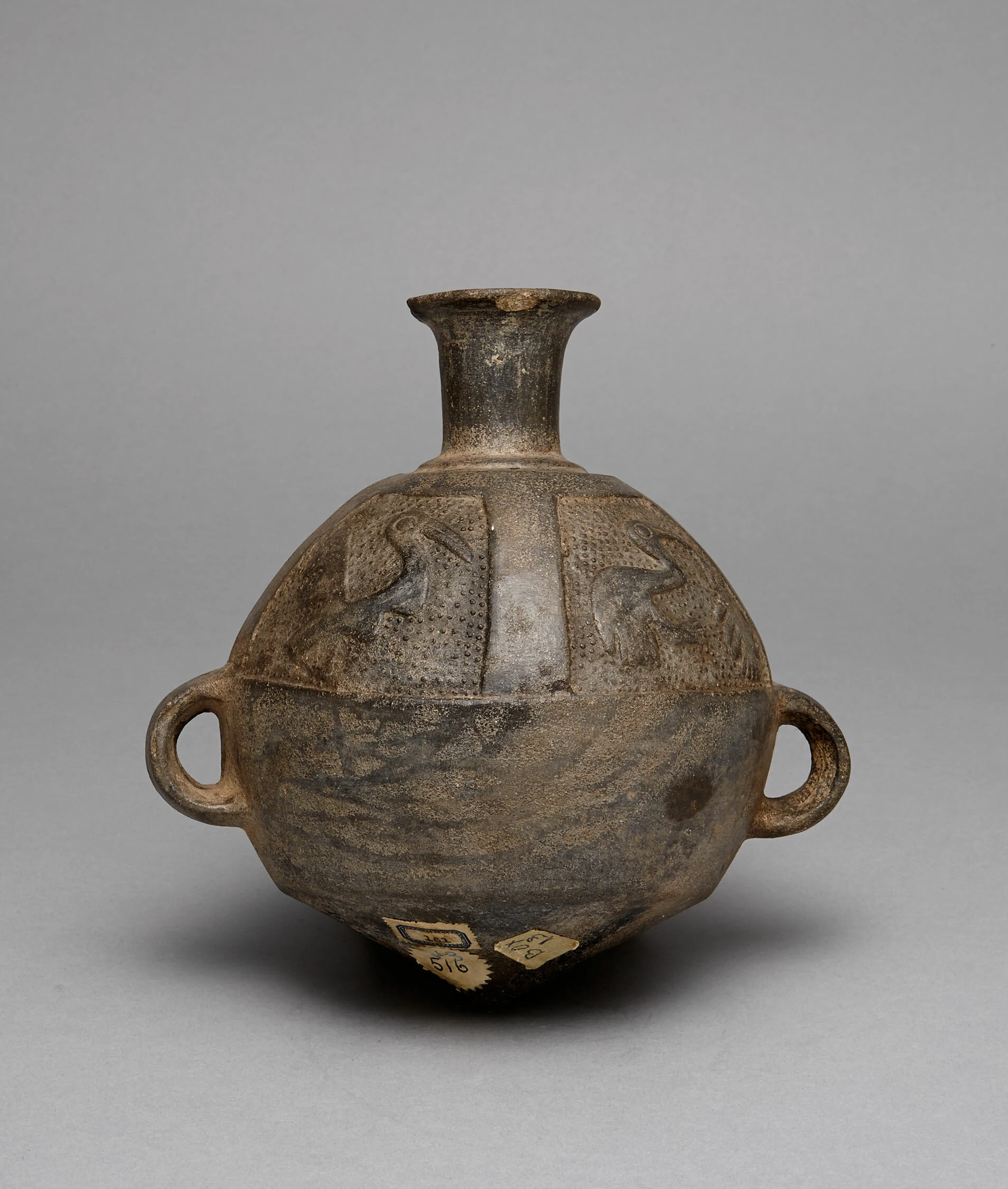 Vessel with Relief Depicting Birds and Fish