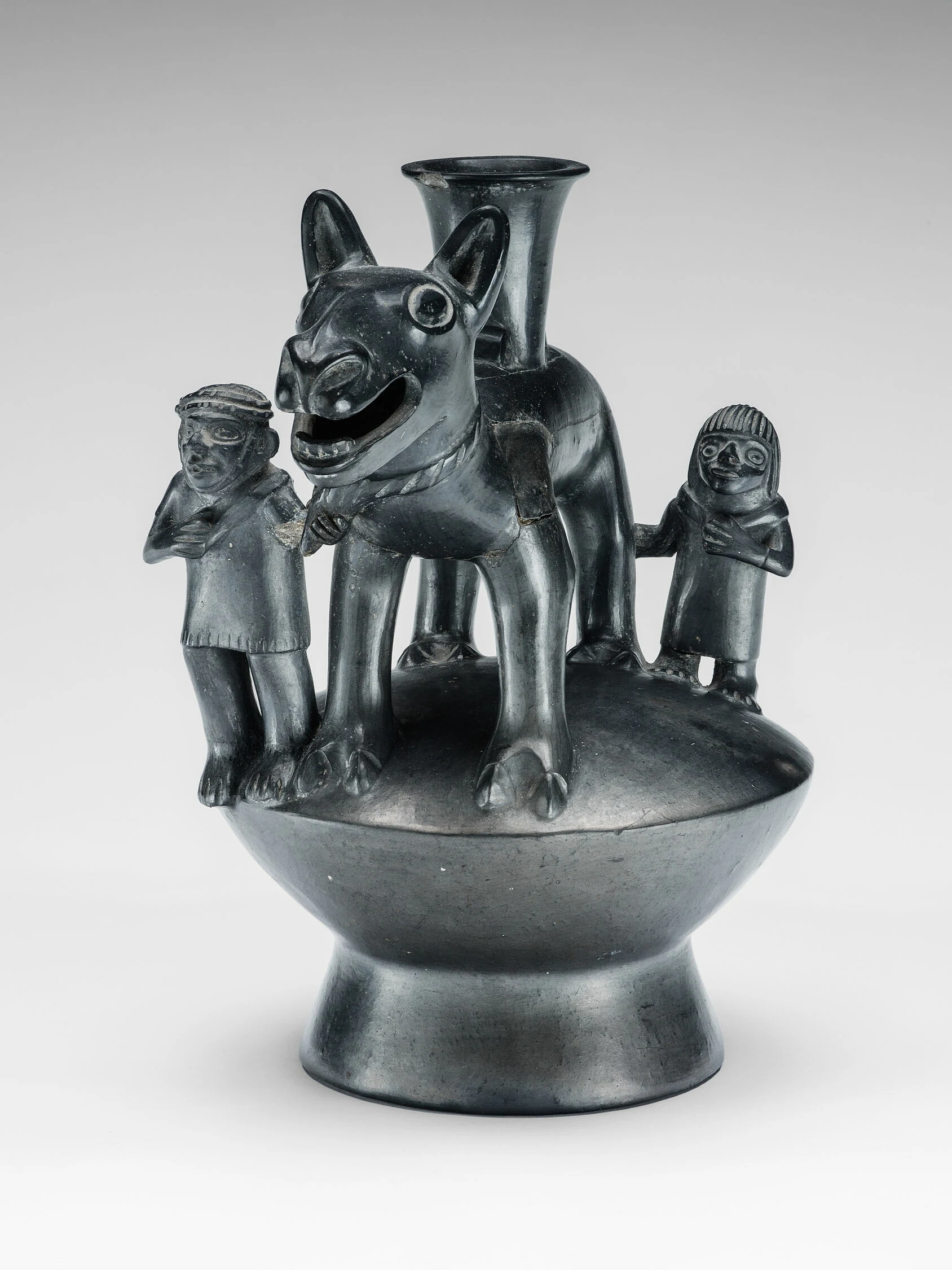 Vessel in the Form of a Llama and Attendant Figures