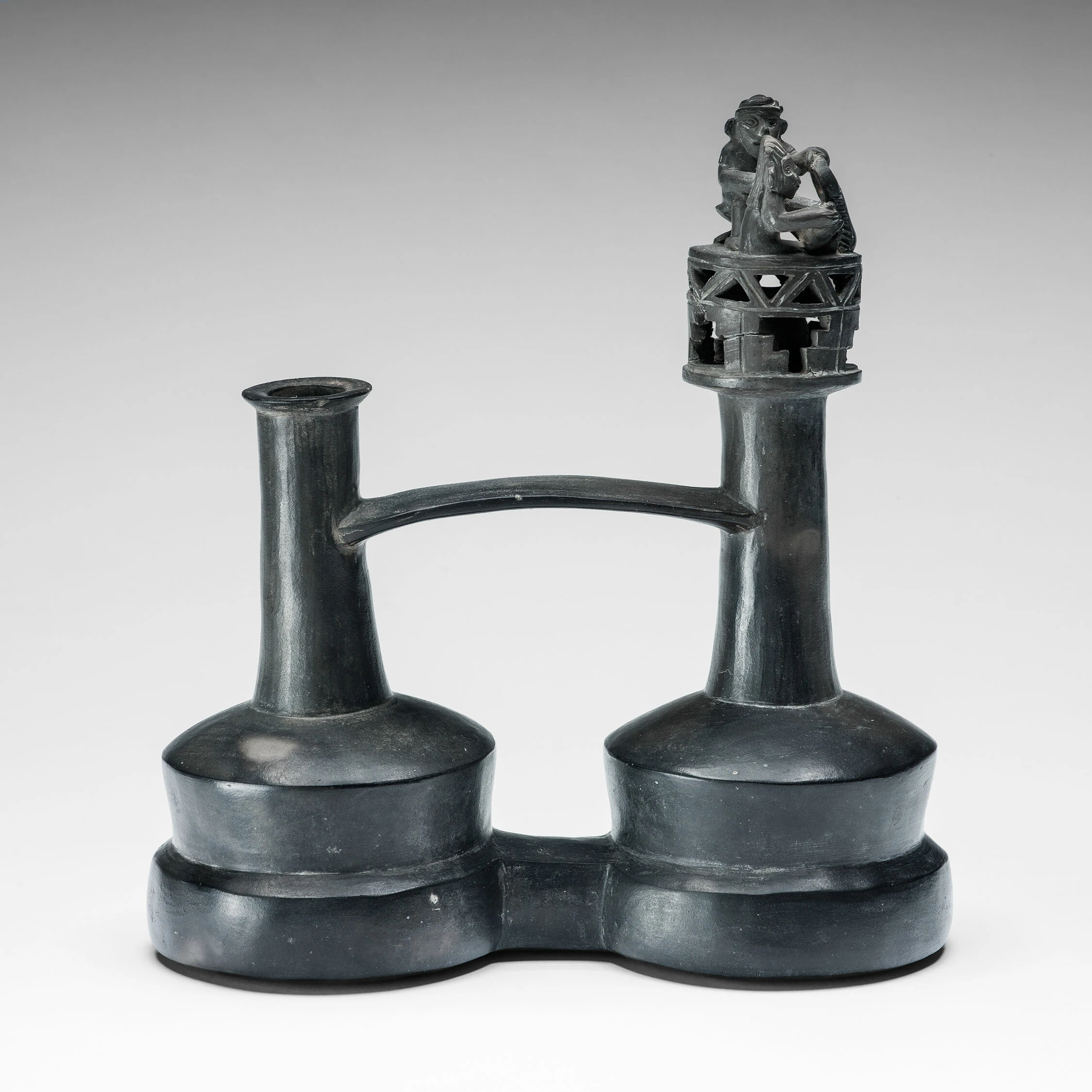 Double Vessel with a Foot-Massage Scene