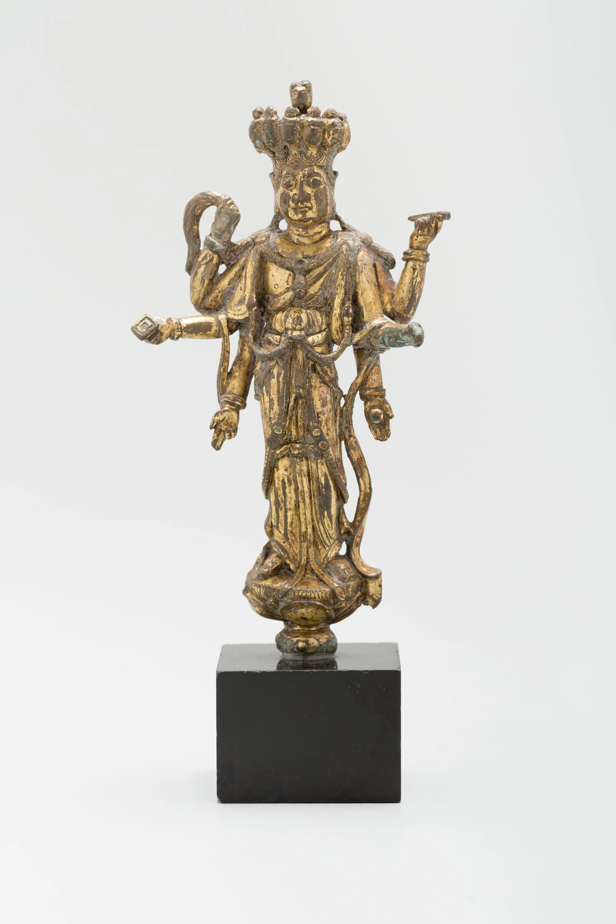 Eleven-Headed and Six-Armed Guanyin (Avalokiteshvara) Standing on a Lotus