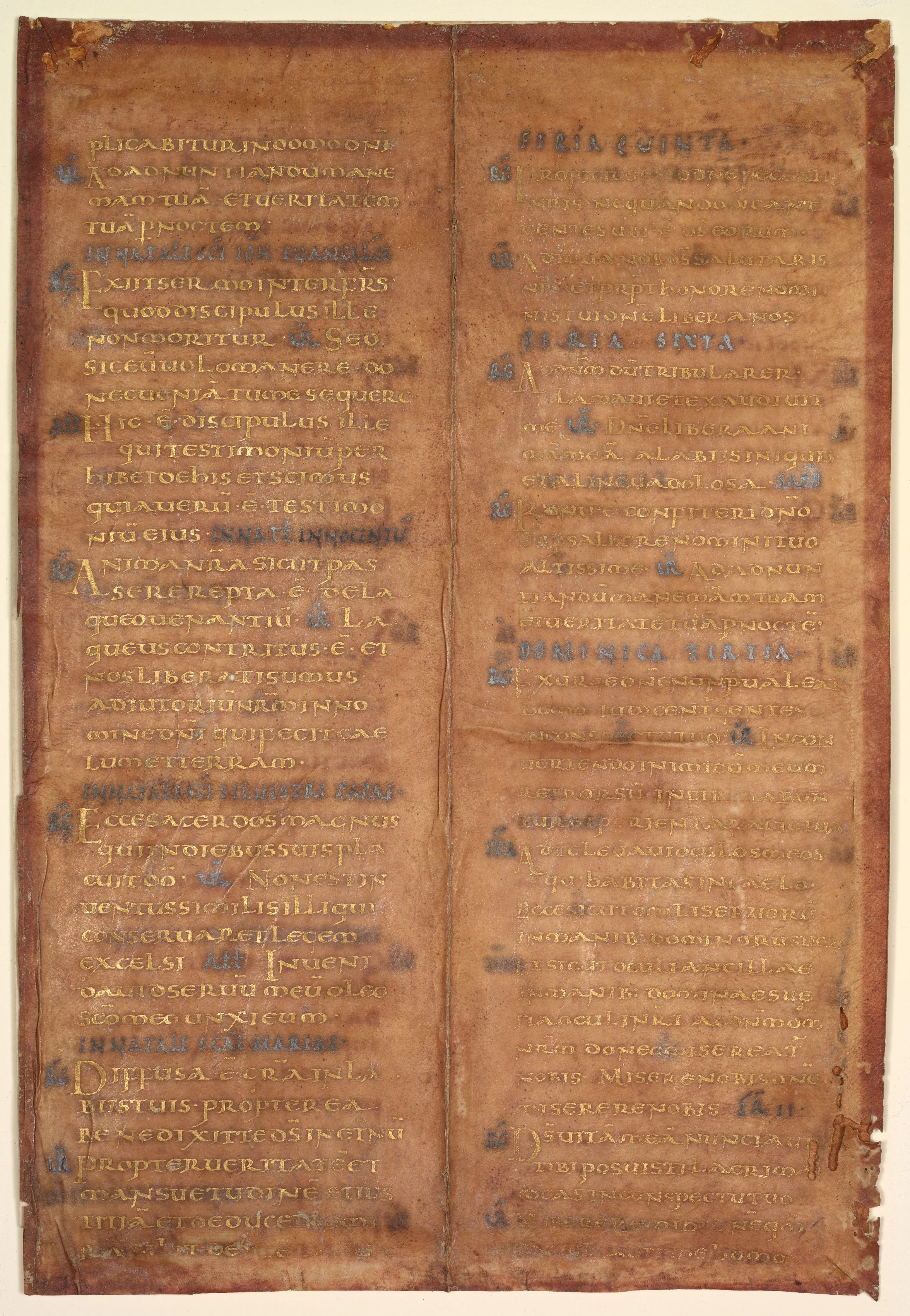 Bifolium Excised from a Carolingian Gradual
