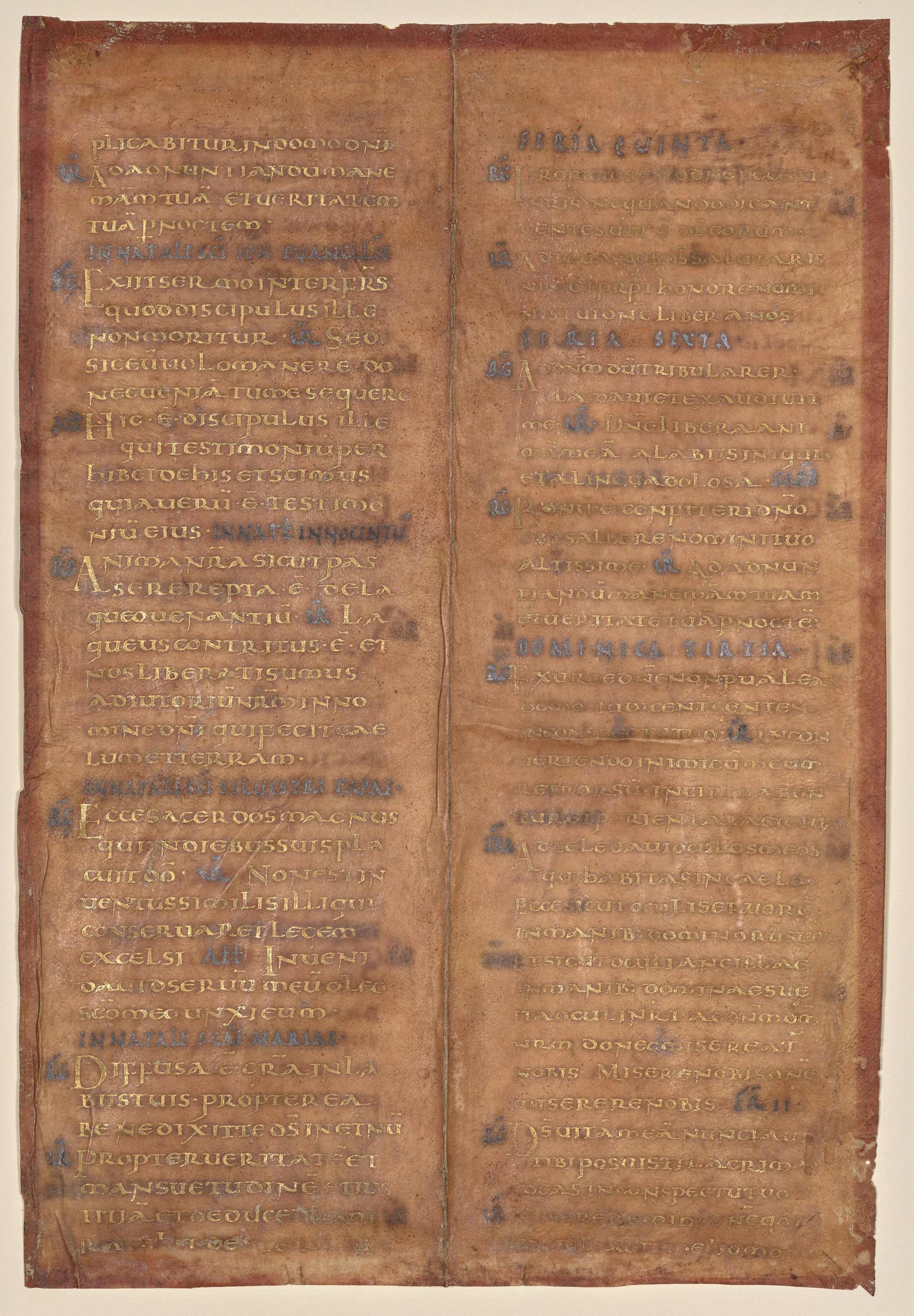 Bifolium Excised from a Carolingian Gradual (recto)