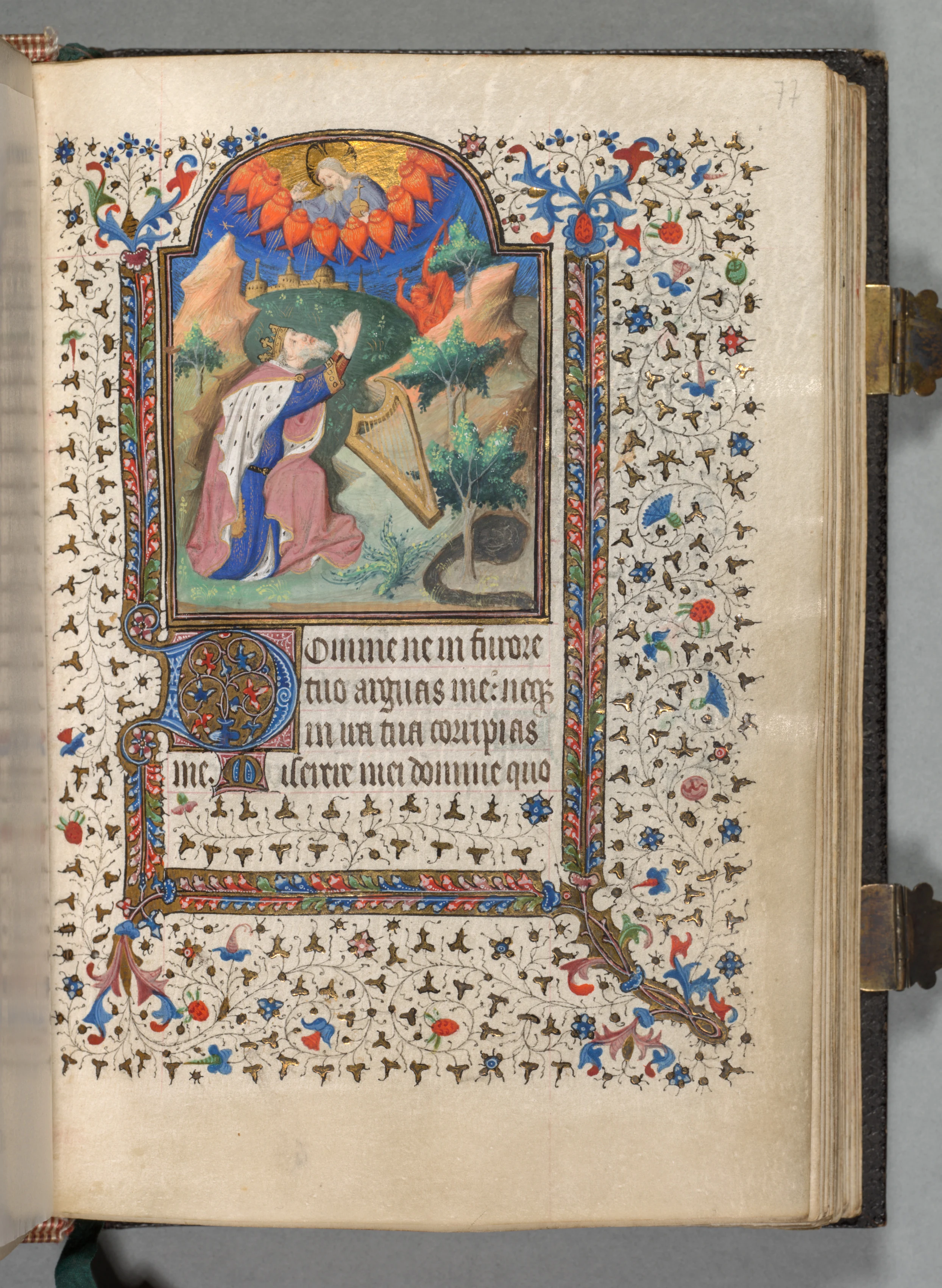 Book of Hours (Use of Paris): Fol. 77r, David