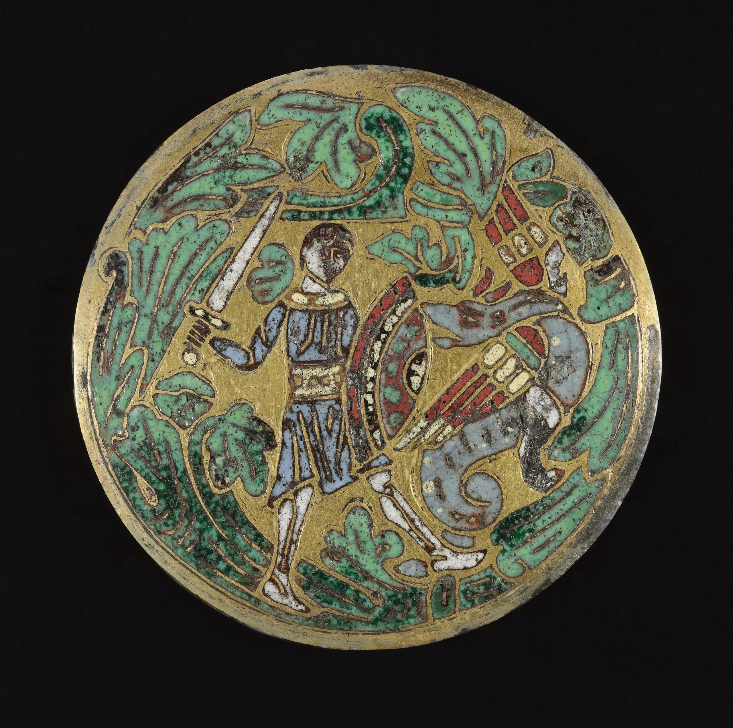 Warrior Fighting a Dragon