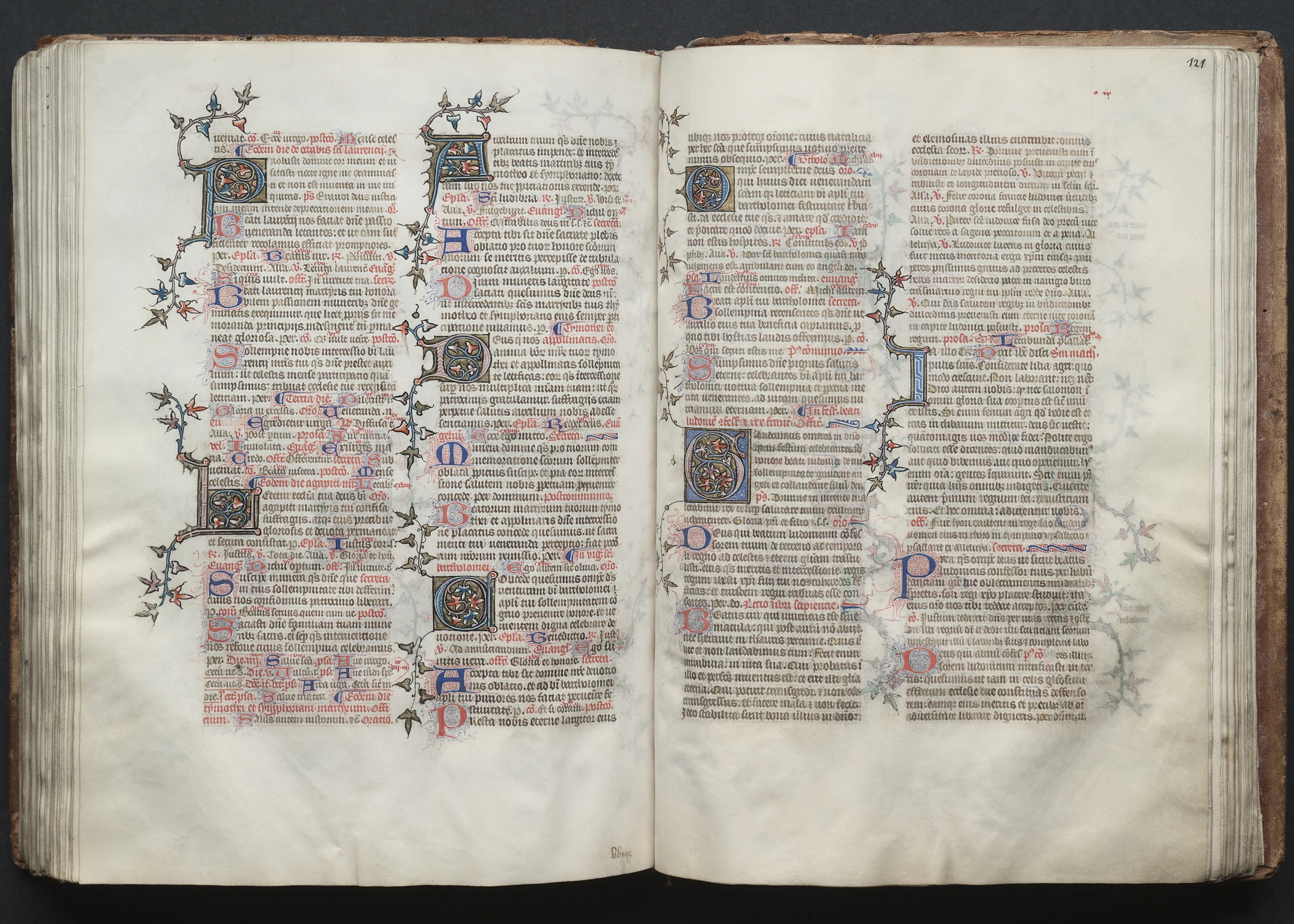 The Gotha Missal: Fol. 121r, Text