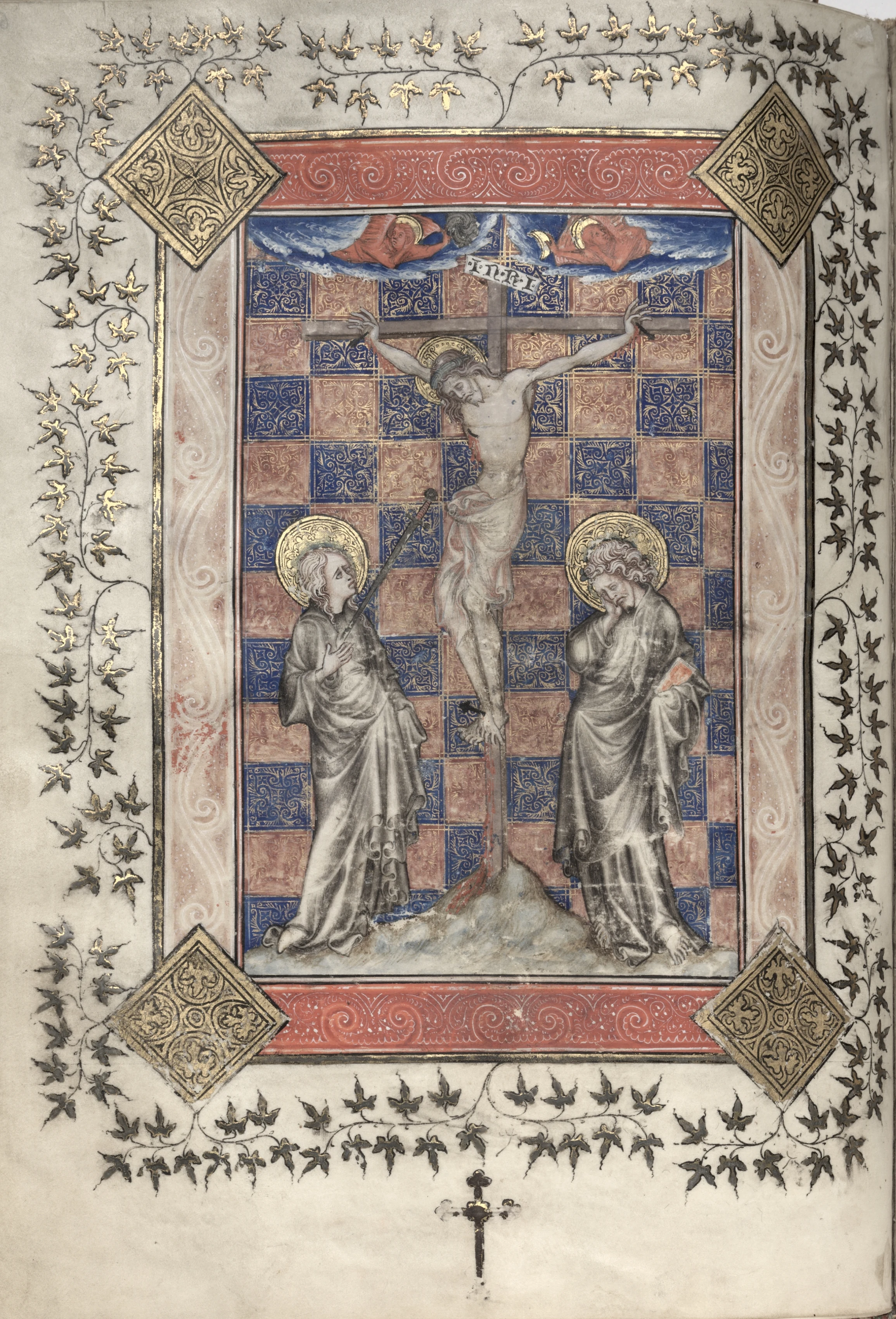 The Gotha Missal: Fol. 63v, Crucifixion