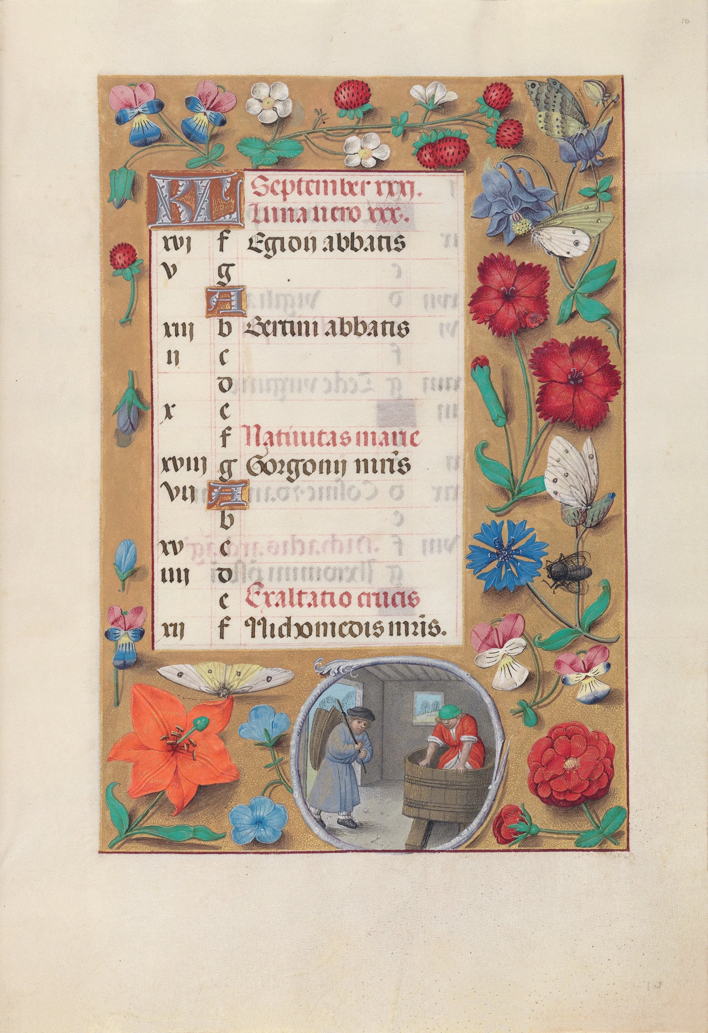 Hours of Queen Isabella the Catholic, Queen of Spain: Fol. 10r, September