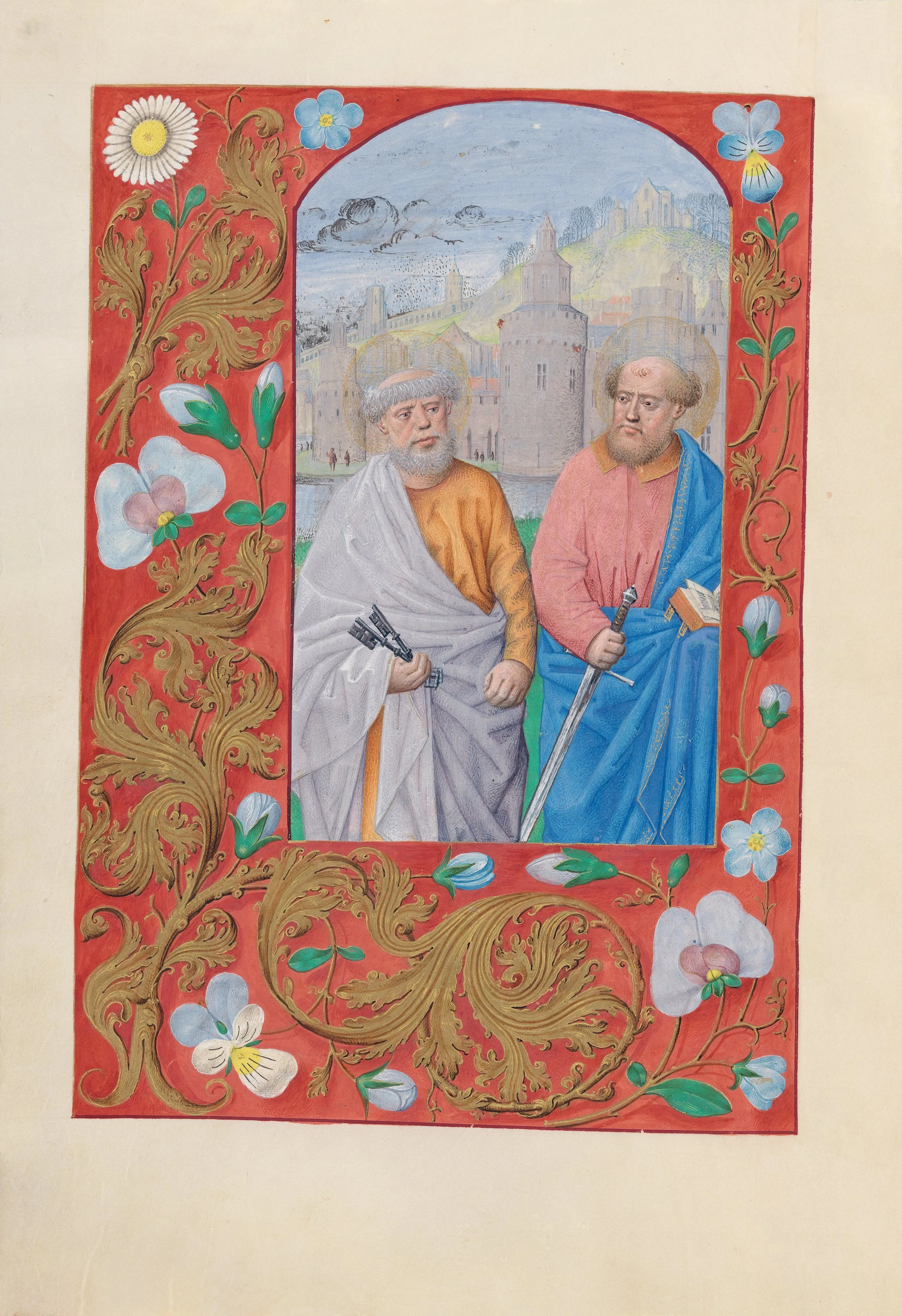 Hours of Queen Isabella the Catholic, Queen of Spain: Fol. 173v, Saints Peter & Paul