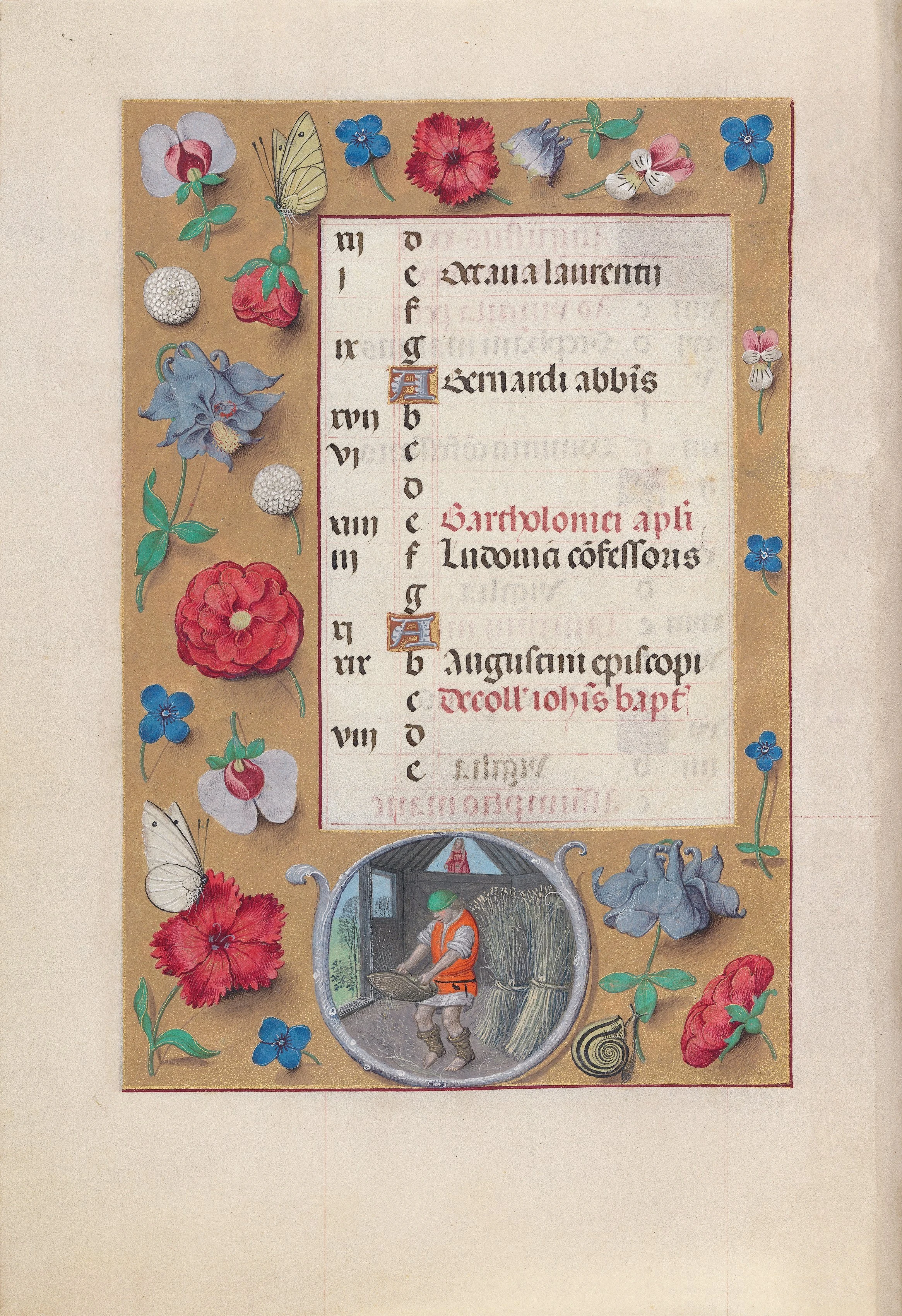 Hours of Queen Isabella the Catholic, Queen of Spain: Fol. 9v, August