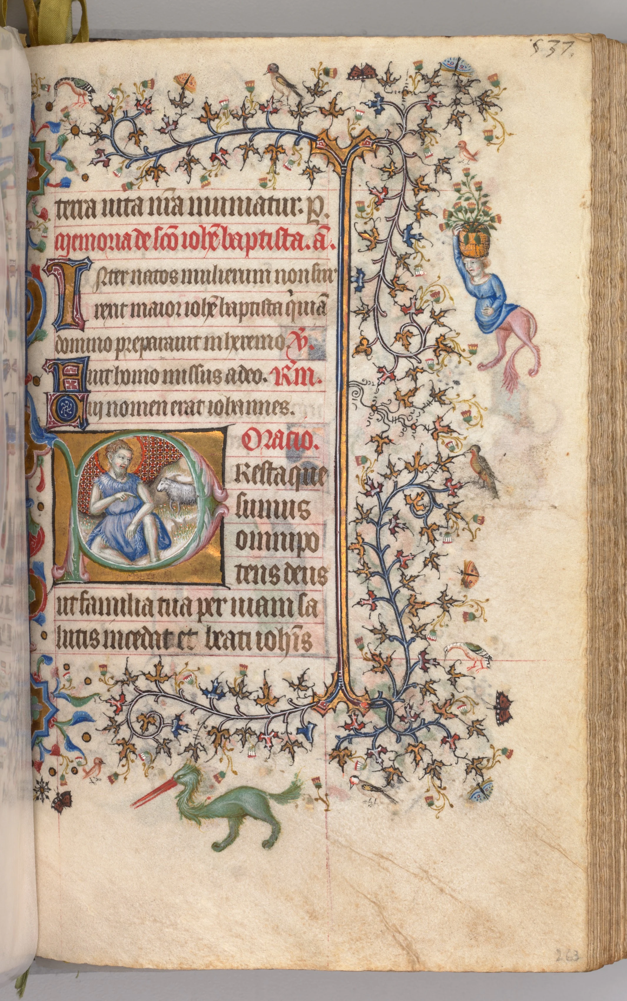 Hours of Charles the Noble, King of Navarre (1361-1425): fol. 260v, St. John the Baptist