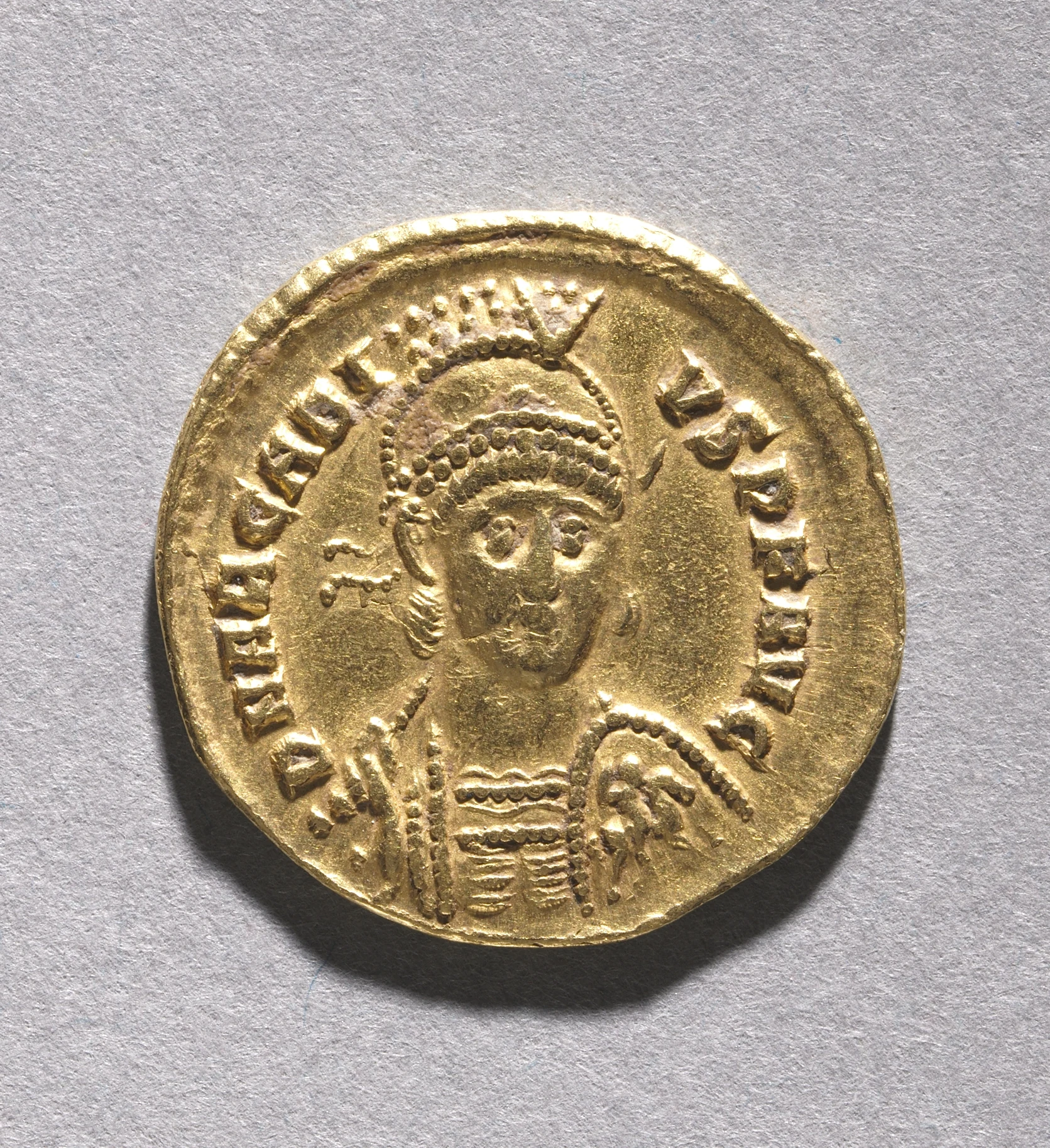 Tremissis of Honorius (obverse)