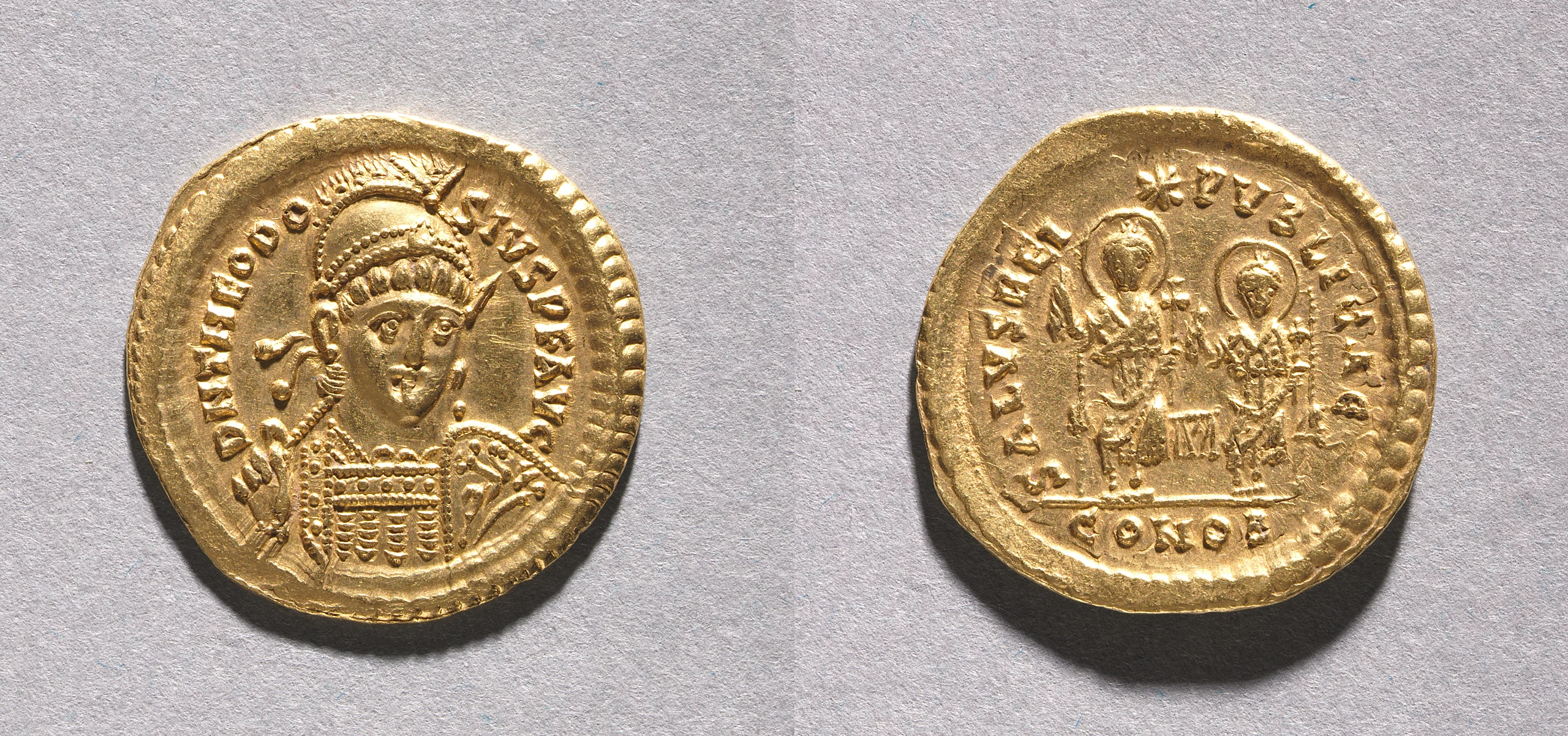 Solidus of Theodosius II and Valentinian III