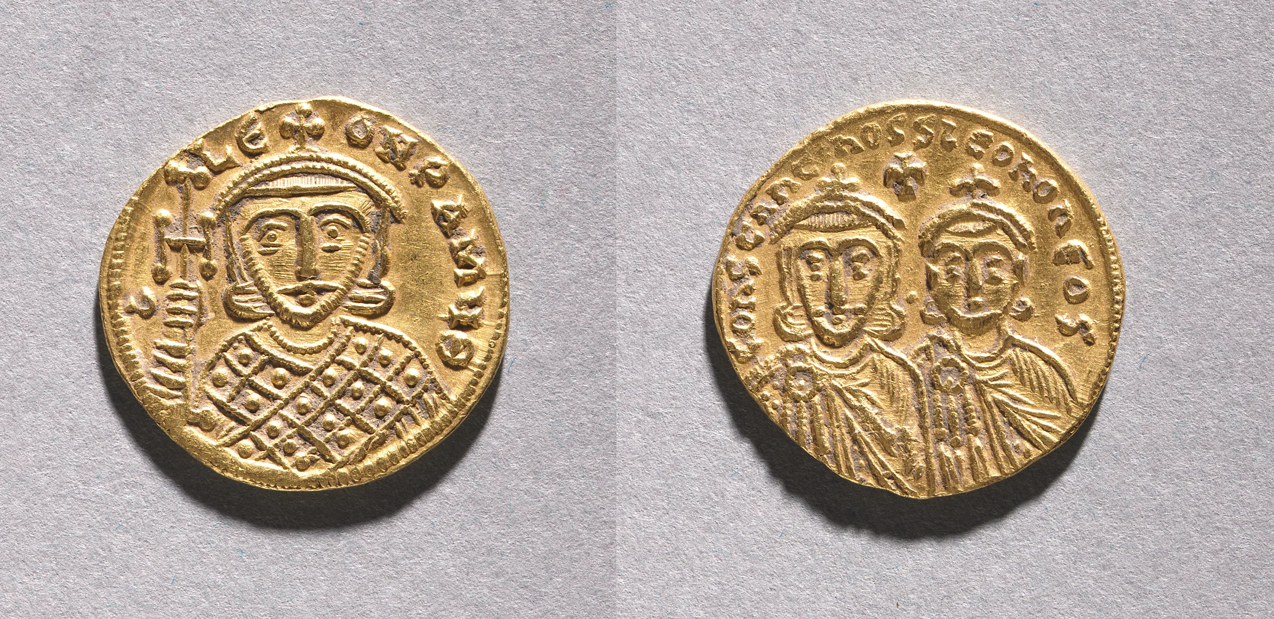 Solidus with Leo IV the Khazar and His Father Constantine V Copronymus