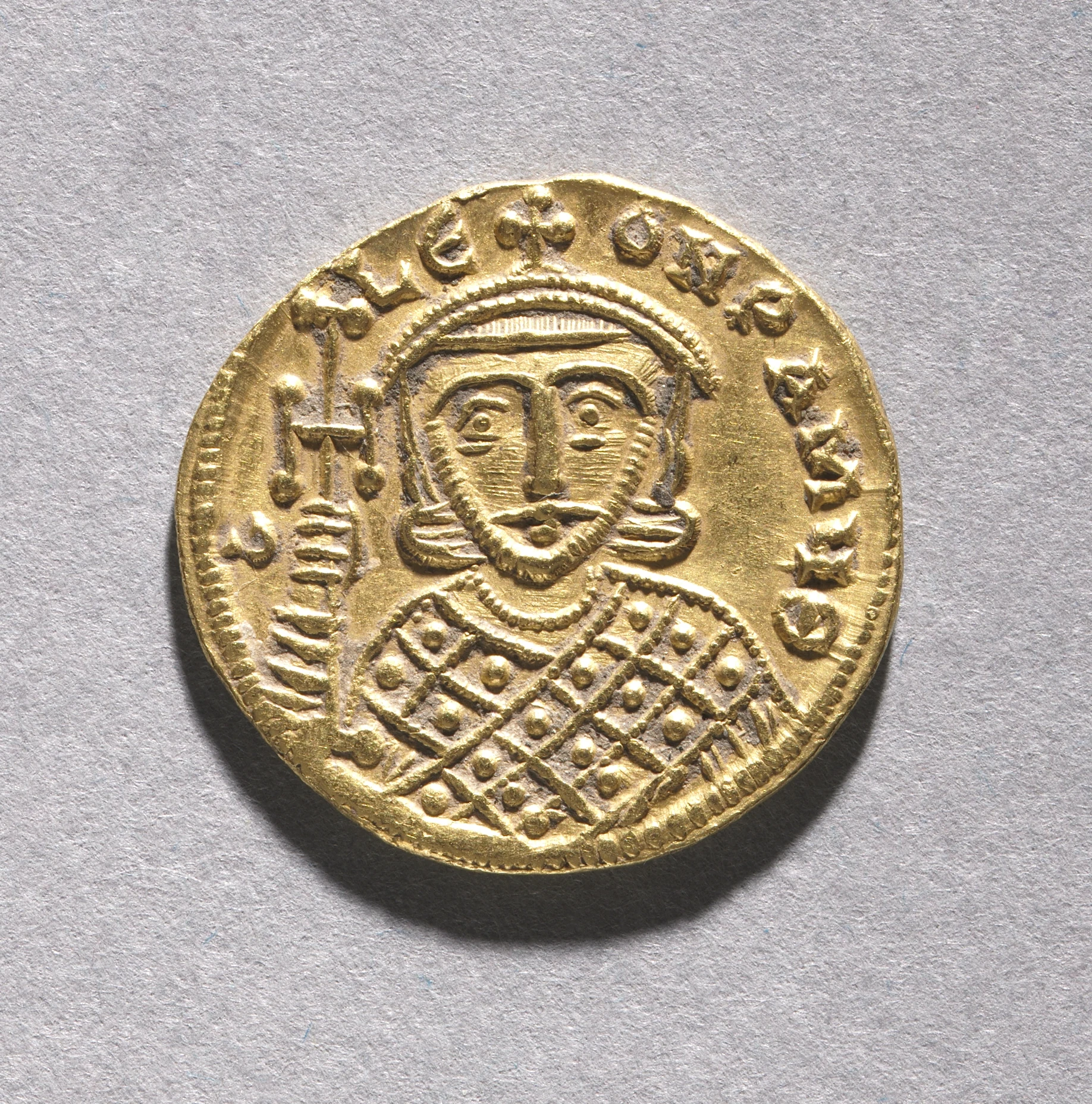 Solidus with Leo IV the Khazar and His Father Constantine V Copronymus (obverse)