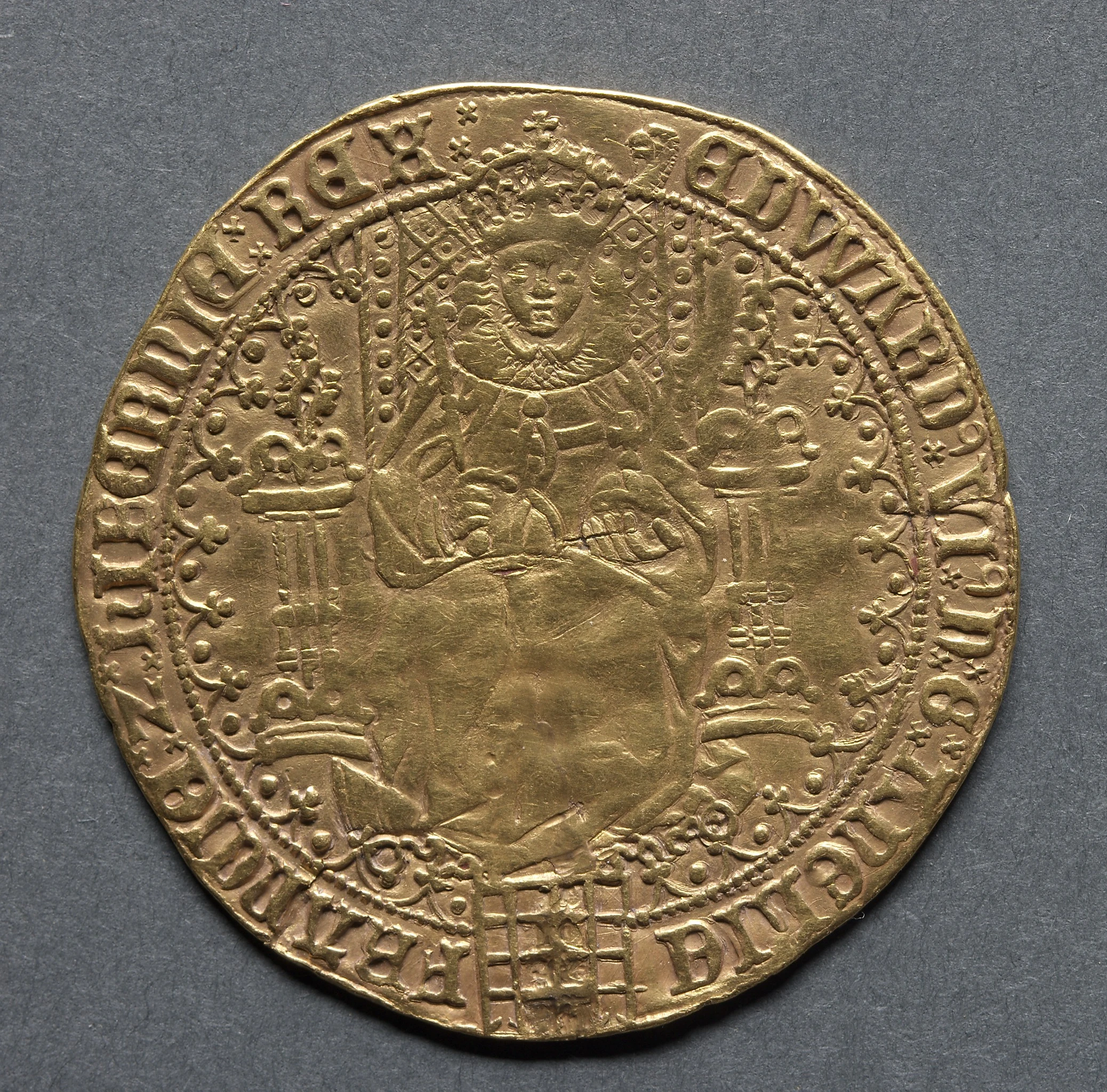 Sovereign of Thirty Shillings: Edward VI Enthroned (obverse)