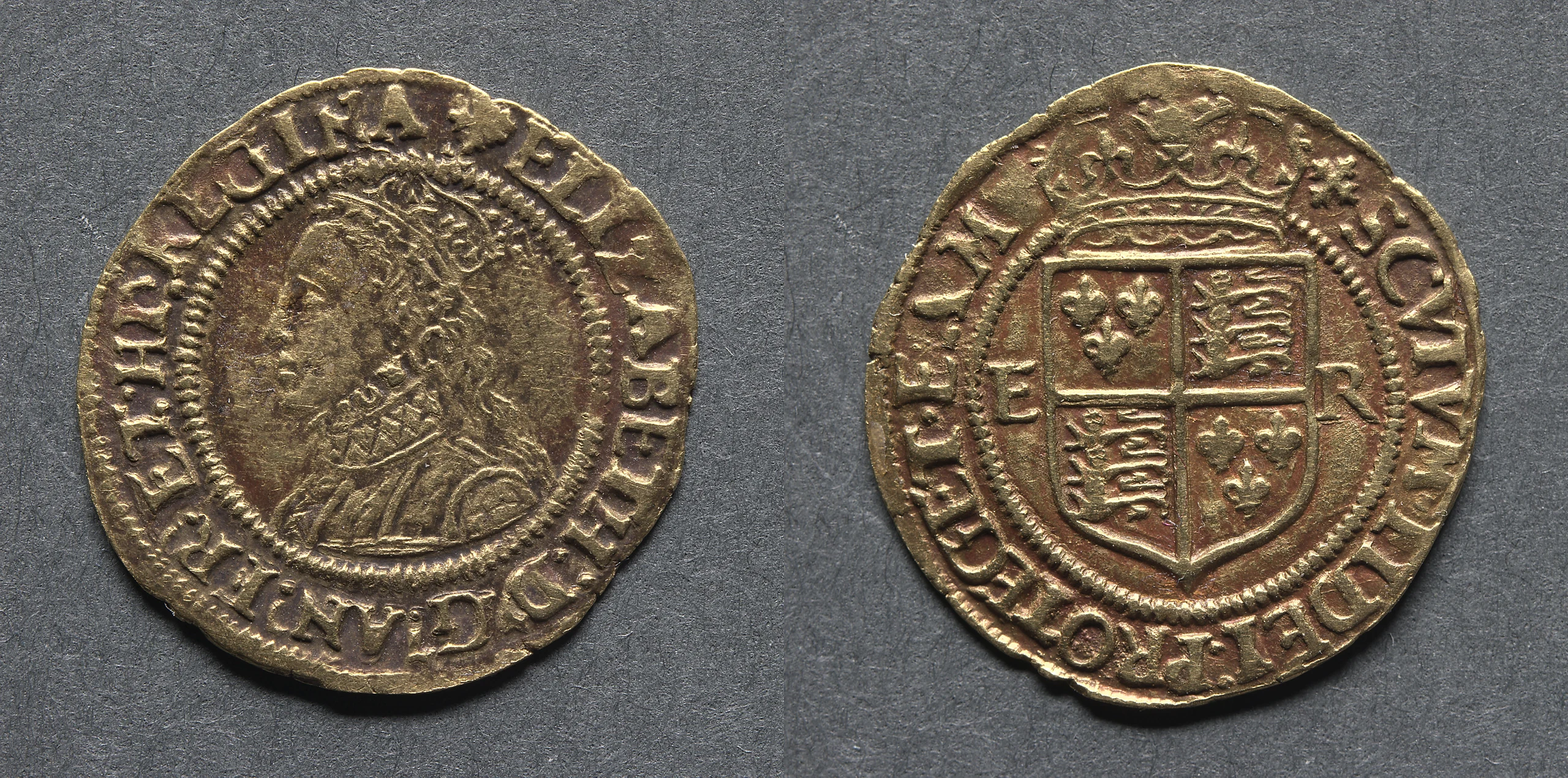 Halfcrown: Elizabeth I (obverse); Crowned Shield of Arms (reverse)