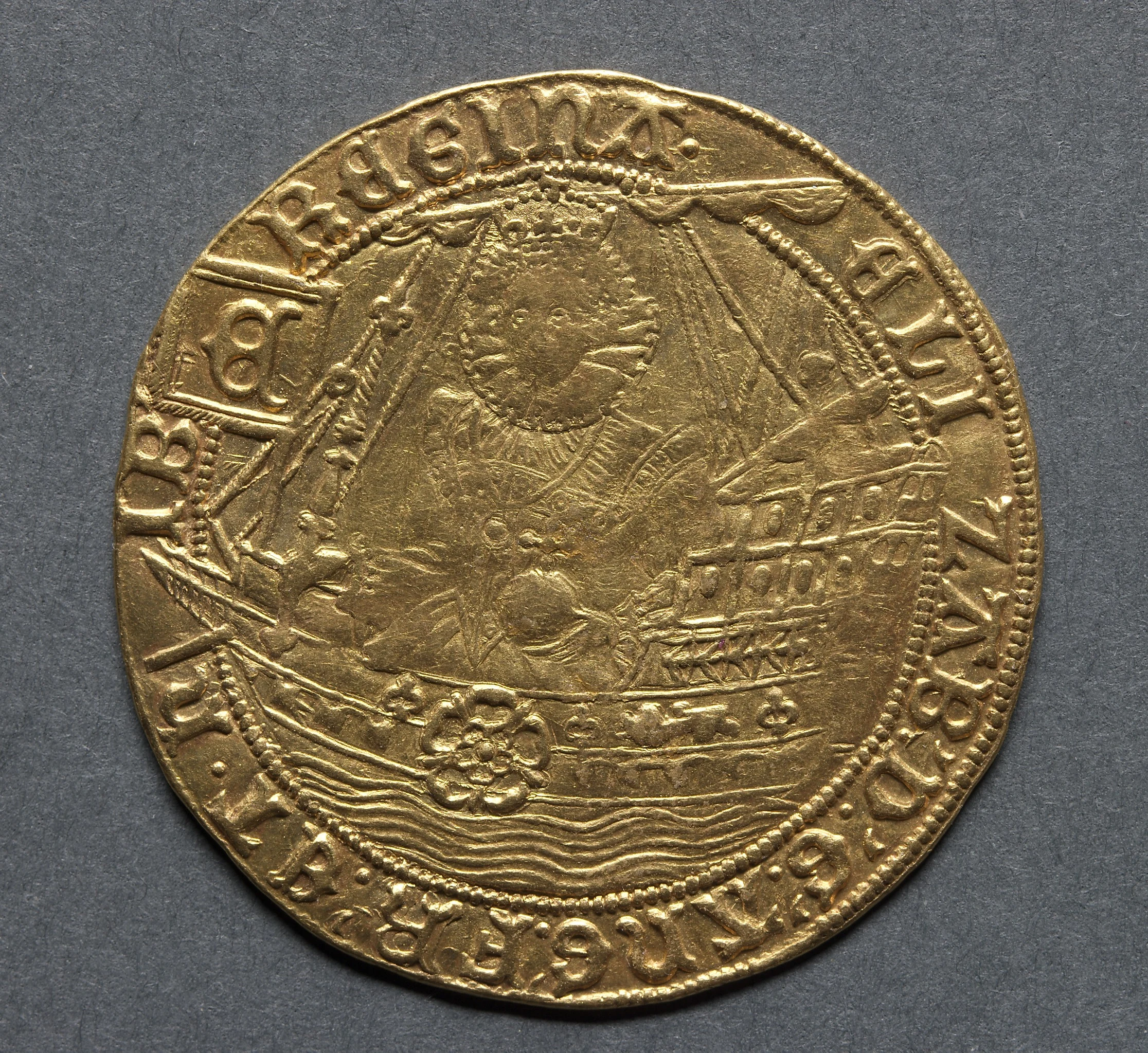 Ryal: Elizabeth I in Ship (obverse)