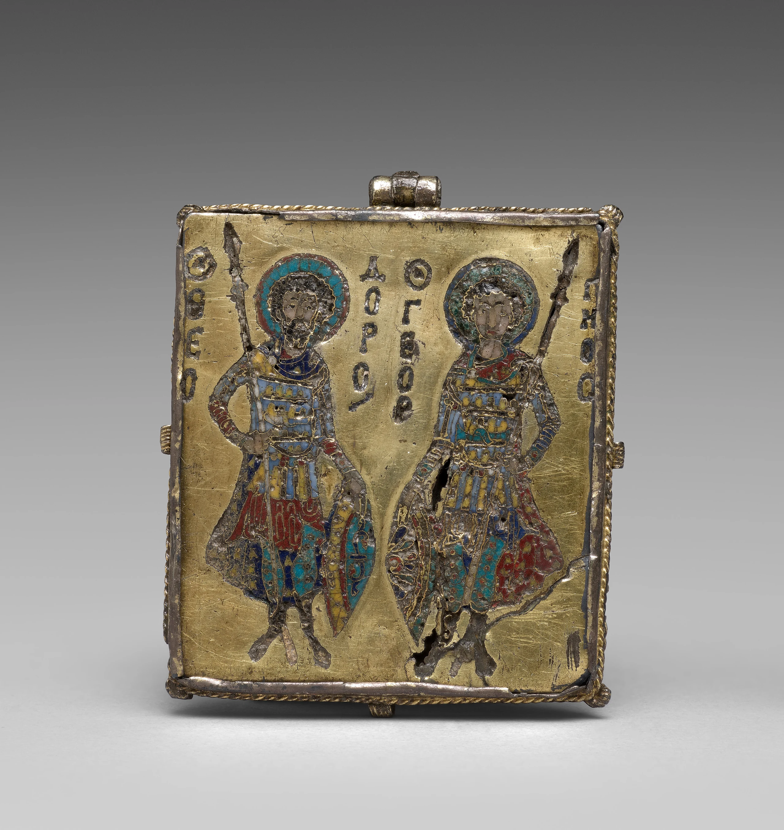 Enkolpion with the Crucifixion (front) and Saints Theodore and George (back)