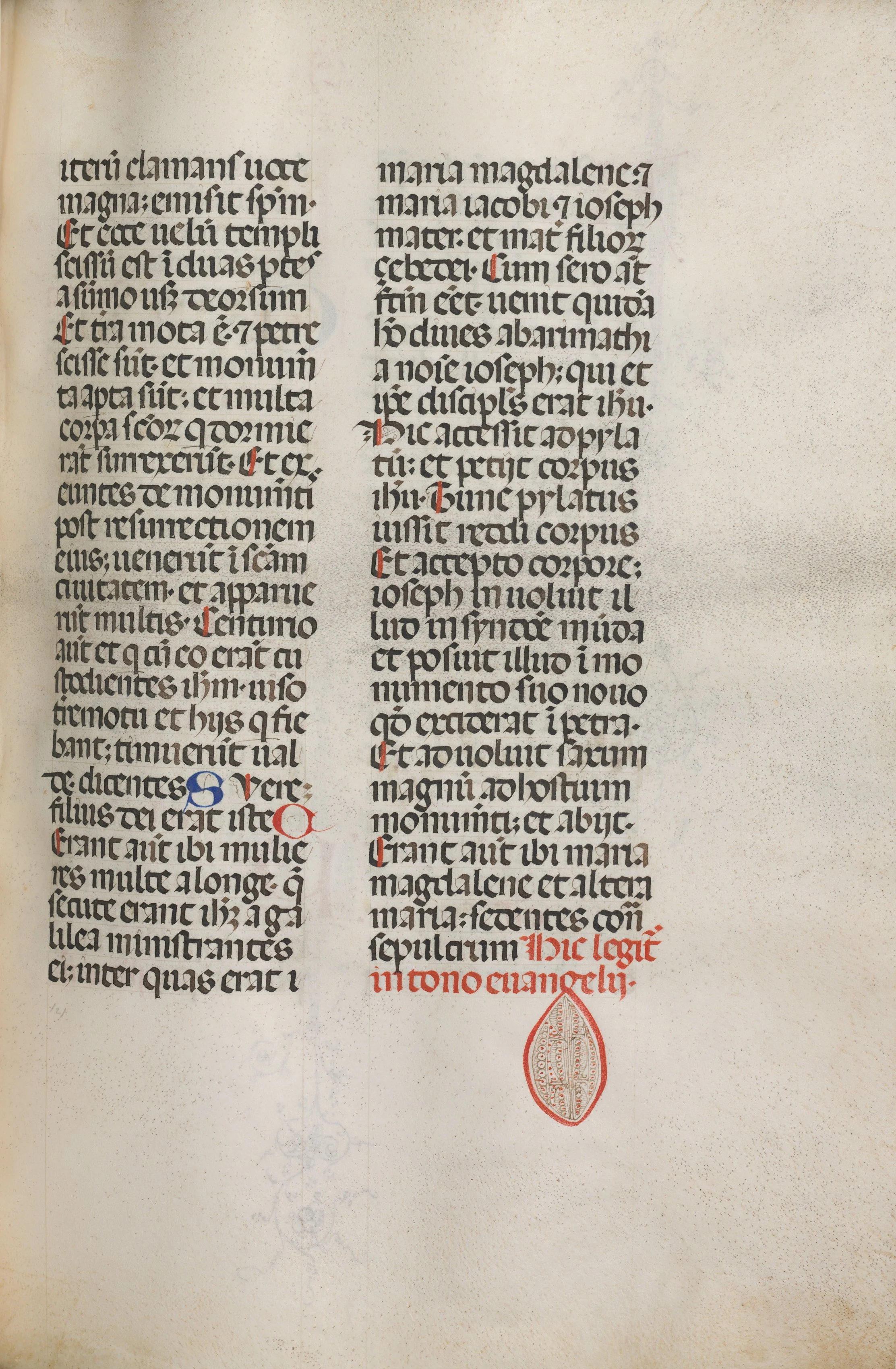 Missale: Fol. 122: contains music for "Hely Hely Lama etc." within St. Mattion Passion