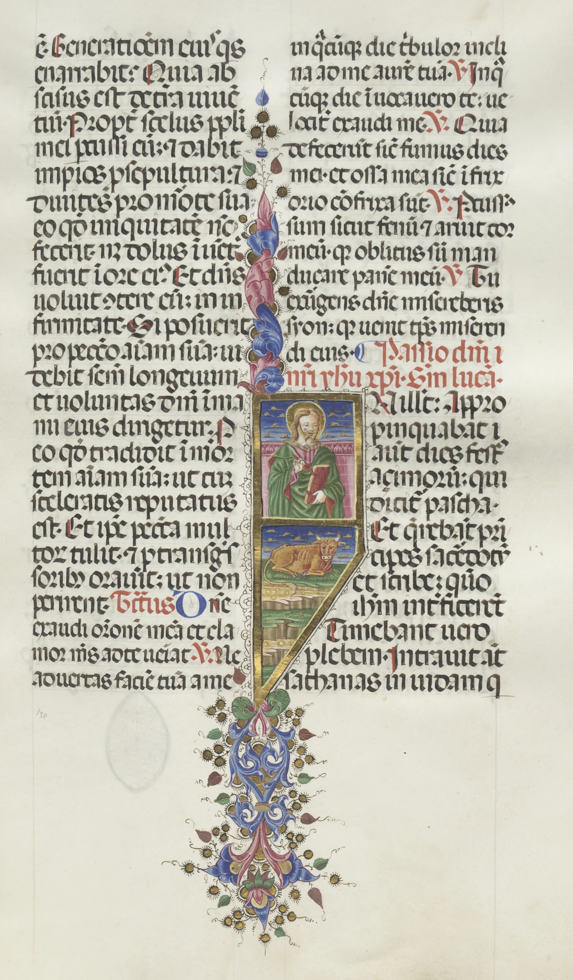 Missale: Fol. 131: Saint Luke with Bull