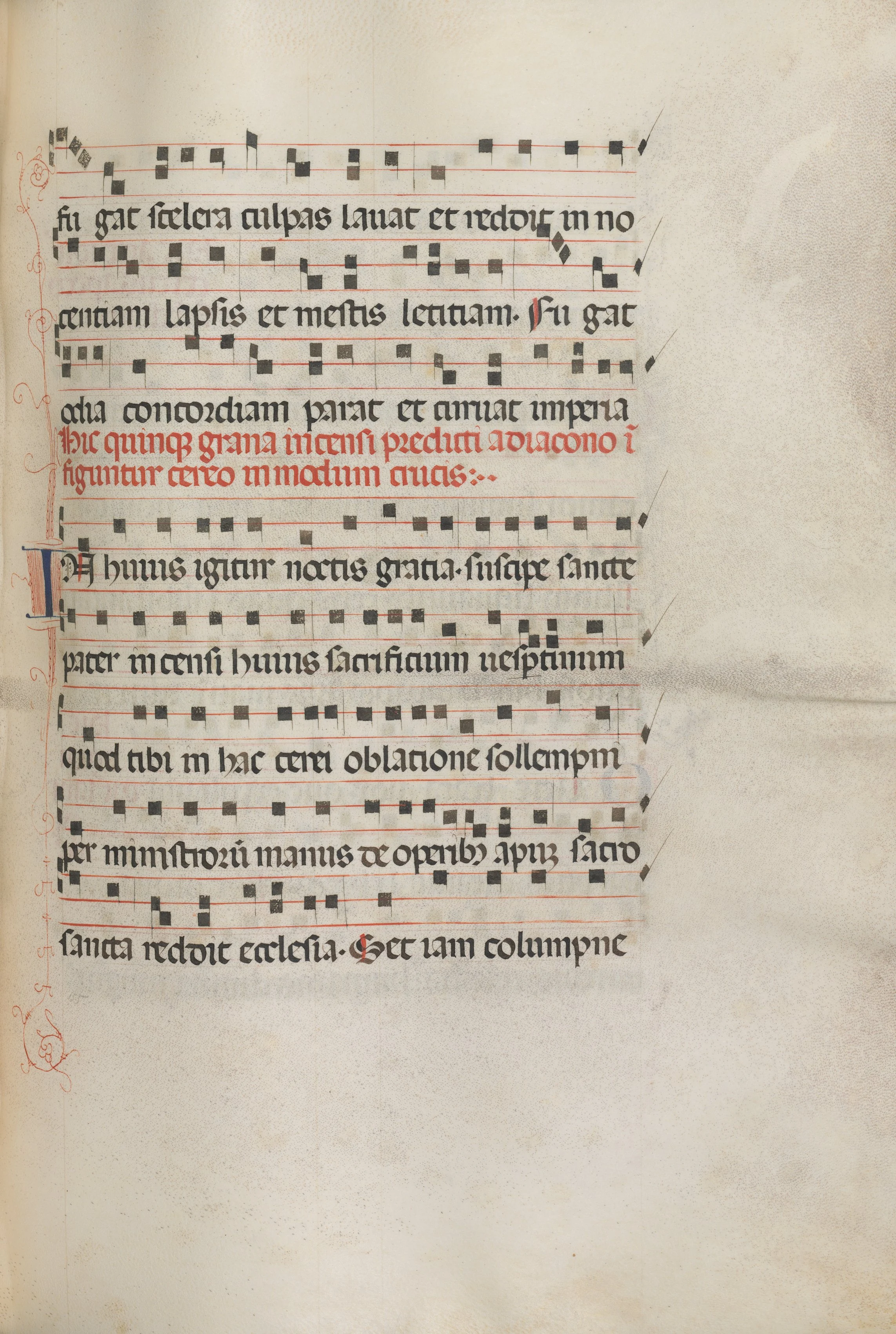 Missale: Fol. 156: Music for "Exultet"