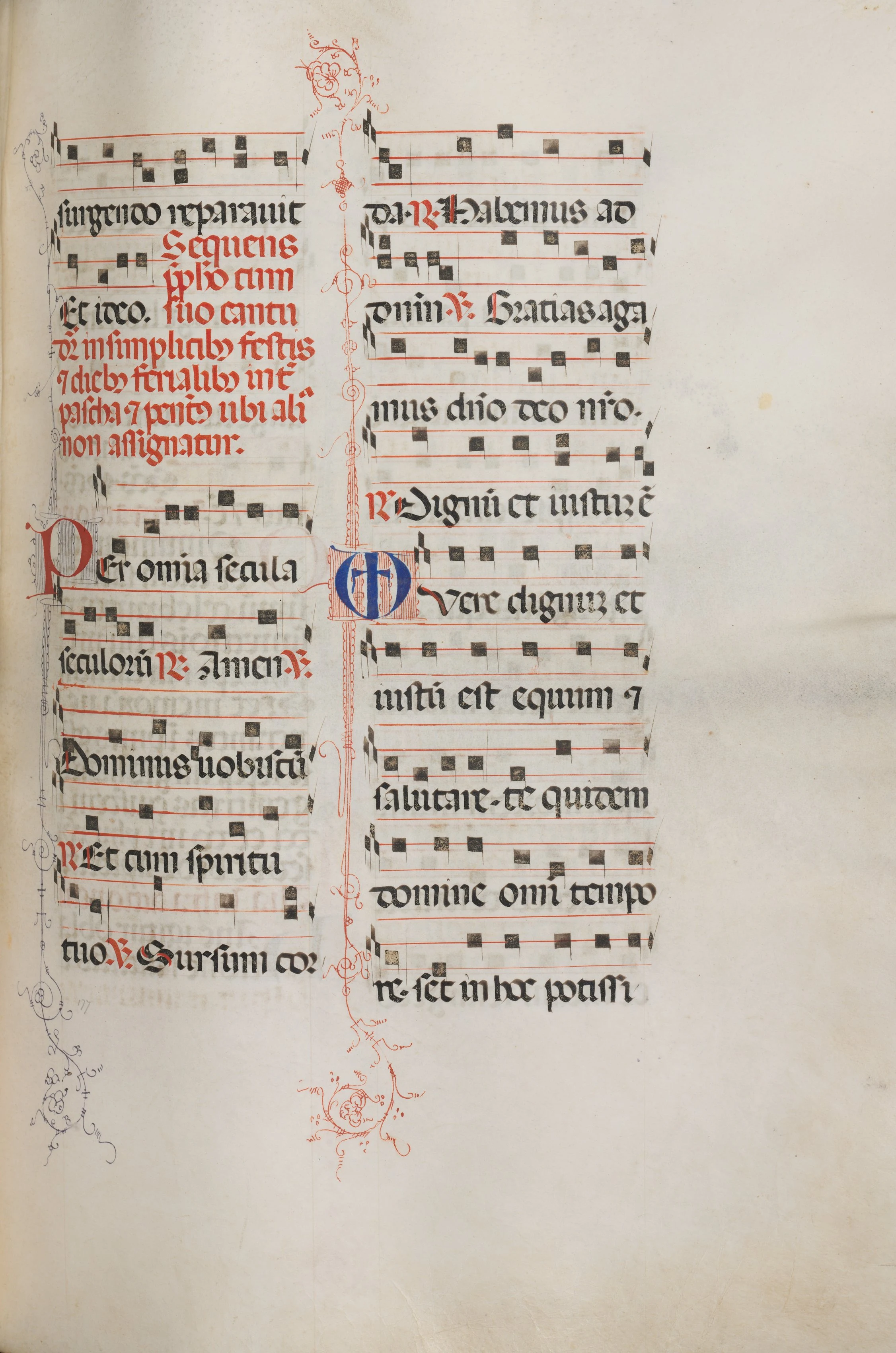 Missale: Fol. 179: Music for various ordinary prayers
