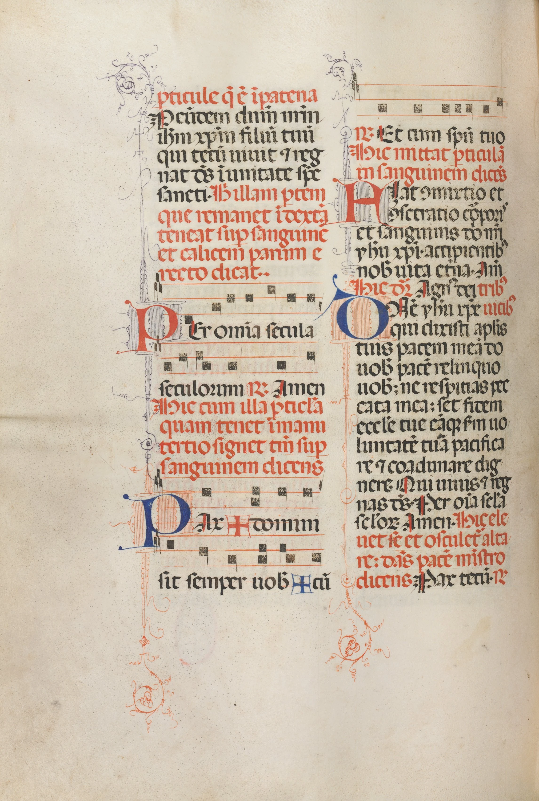 Missale: Fol. 190v: Music for various prayers