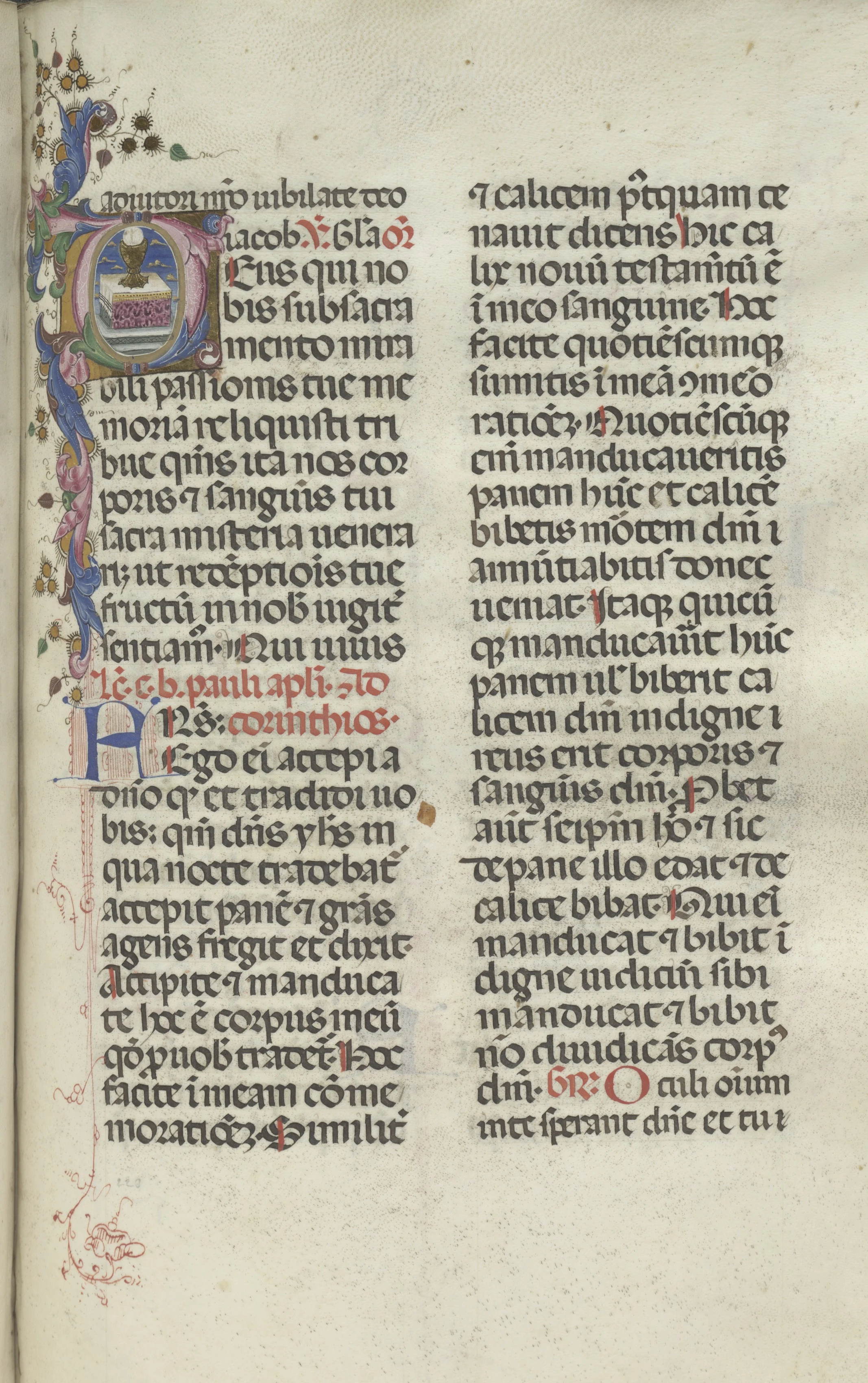 Missale: Fol. 225: Chalice with Host