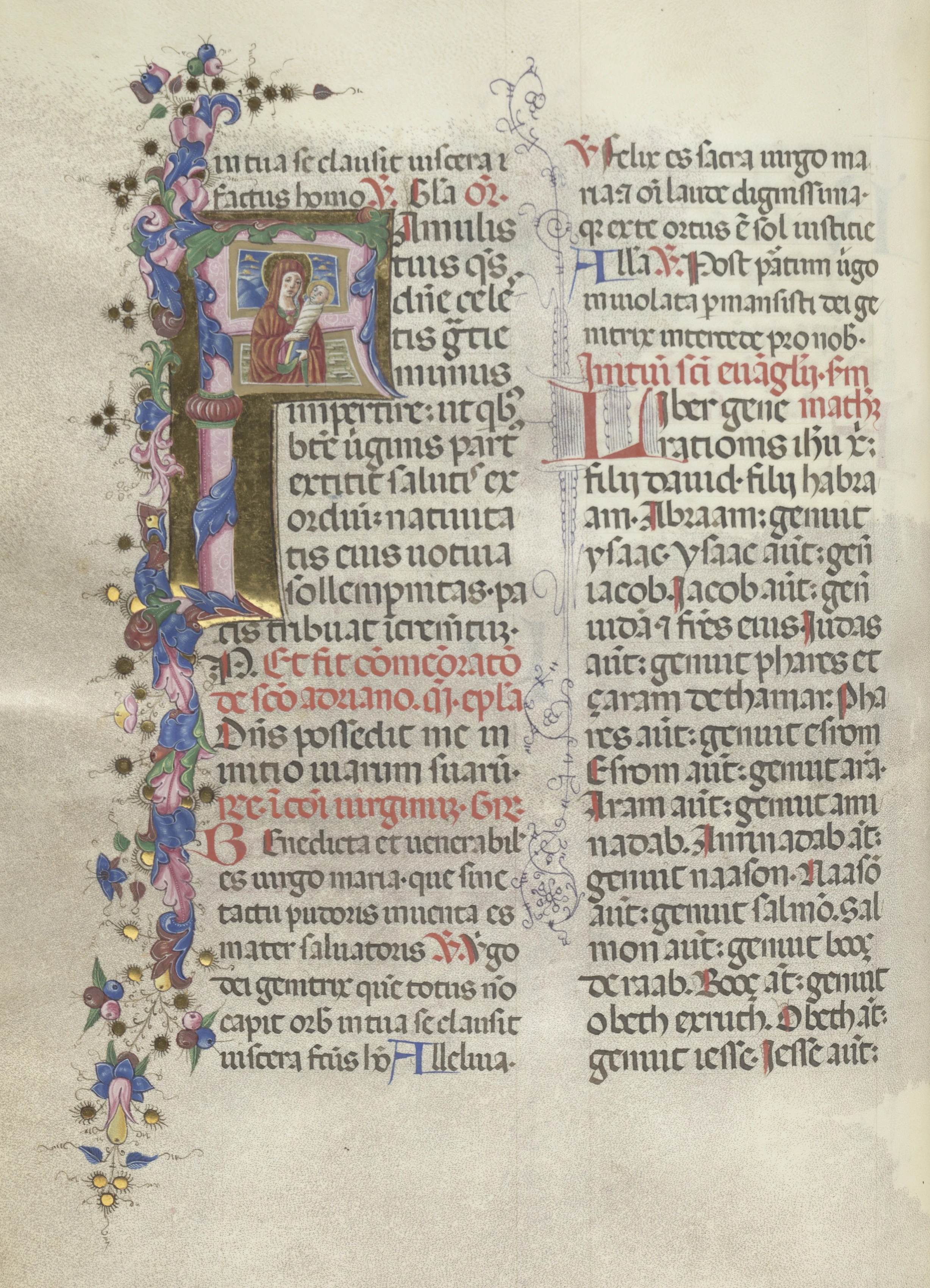 Missale: Fol. 311v: Saint Anne holding the newborn Virgin