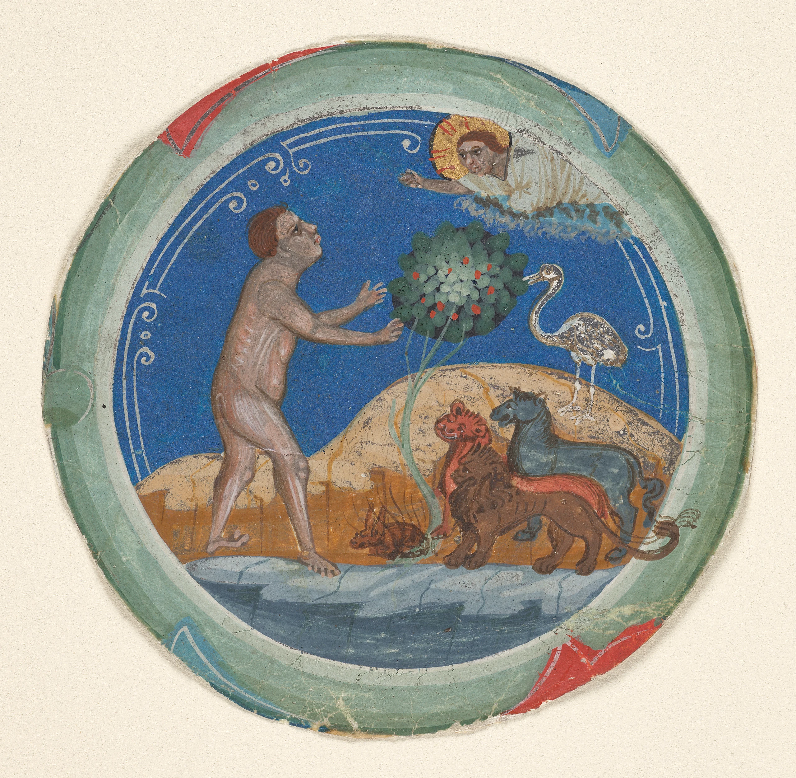 Medallion from the Border of a Latin Bible: The Sixth Day of Creation
