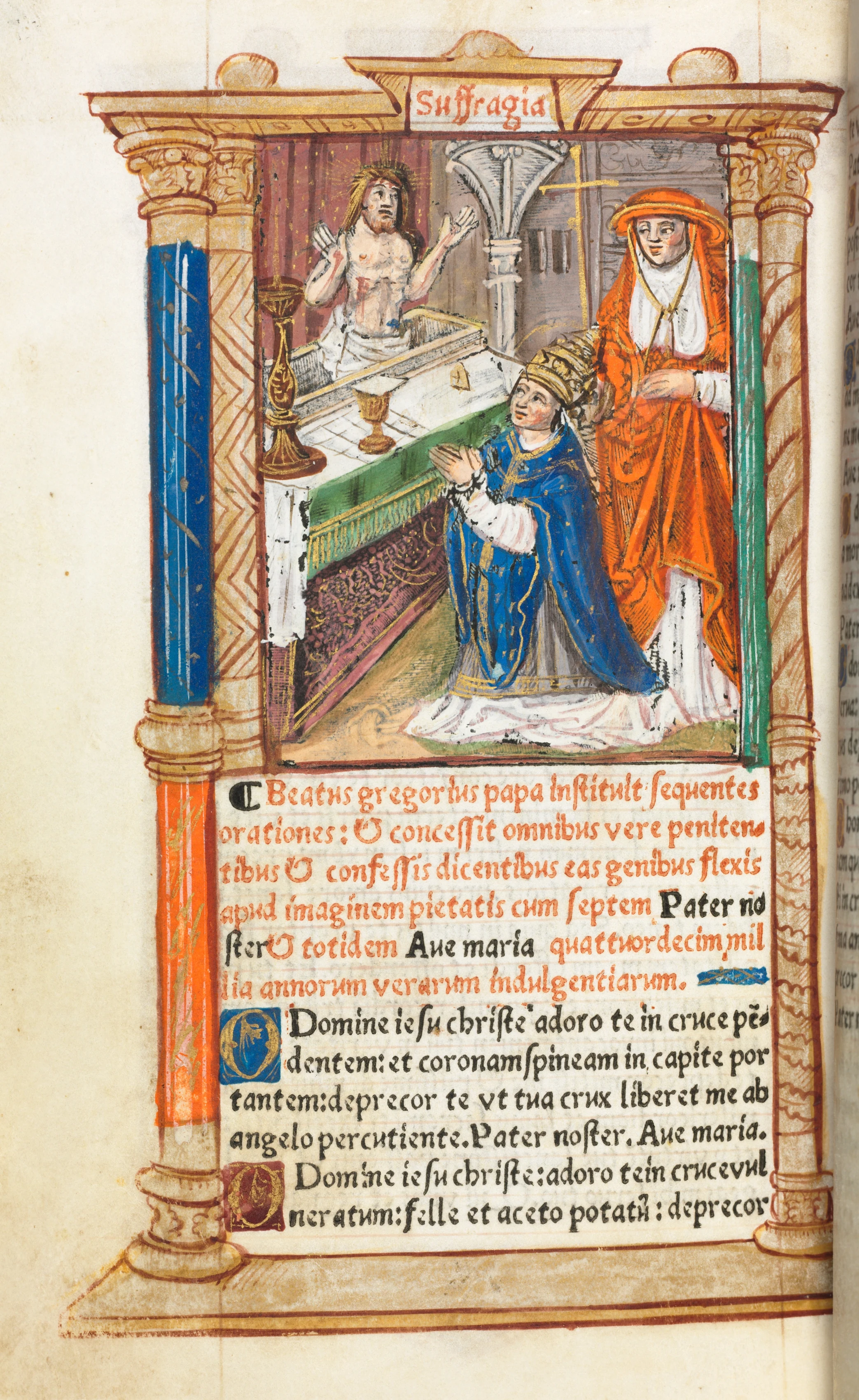 Printed Book of Hours (Use of Rome): fol. 96v, Mass of St. Gregory