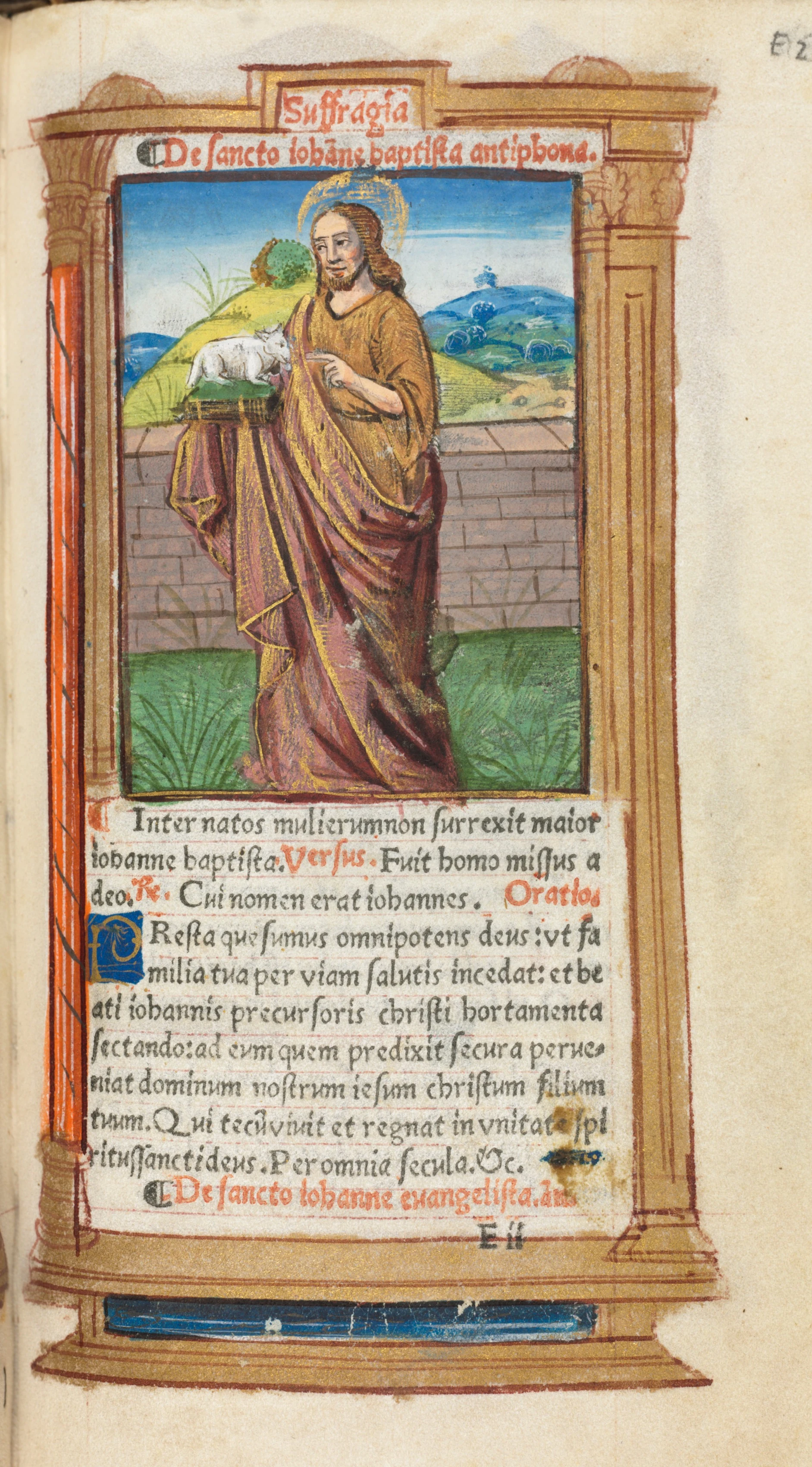 Printed Book of Hours (Use of Rome): fol. 98r, St. John the Baptist
