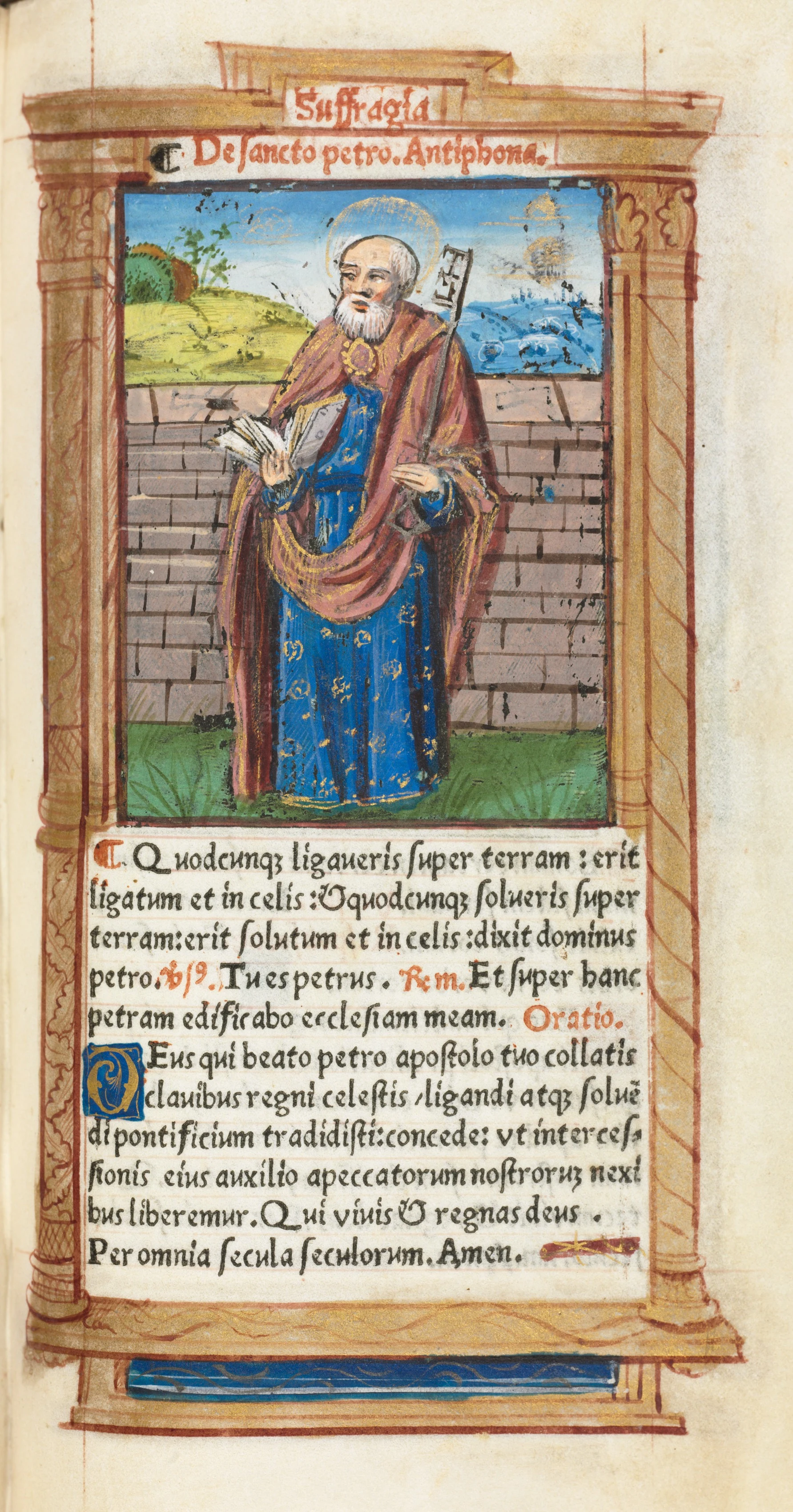 Printed Book of Hours (Use of Rome): fol. 99r, St. Peter