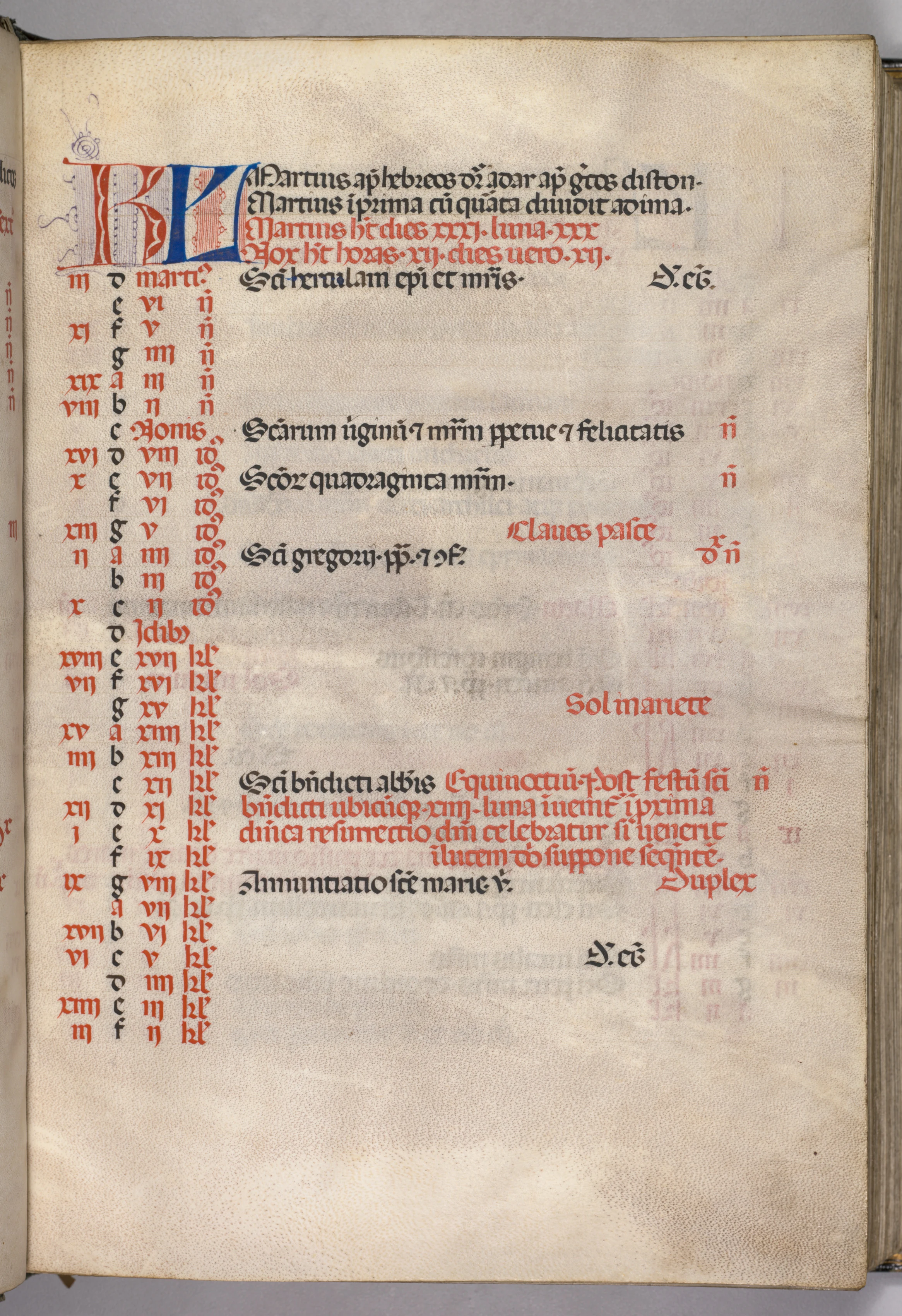 Missale: Fol. 4r: March Calendar Page