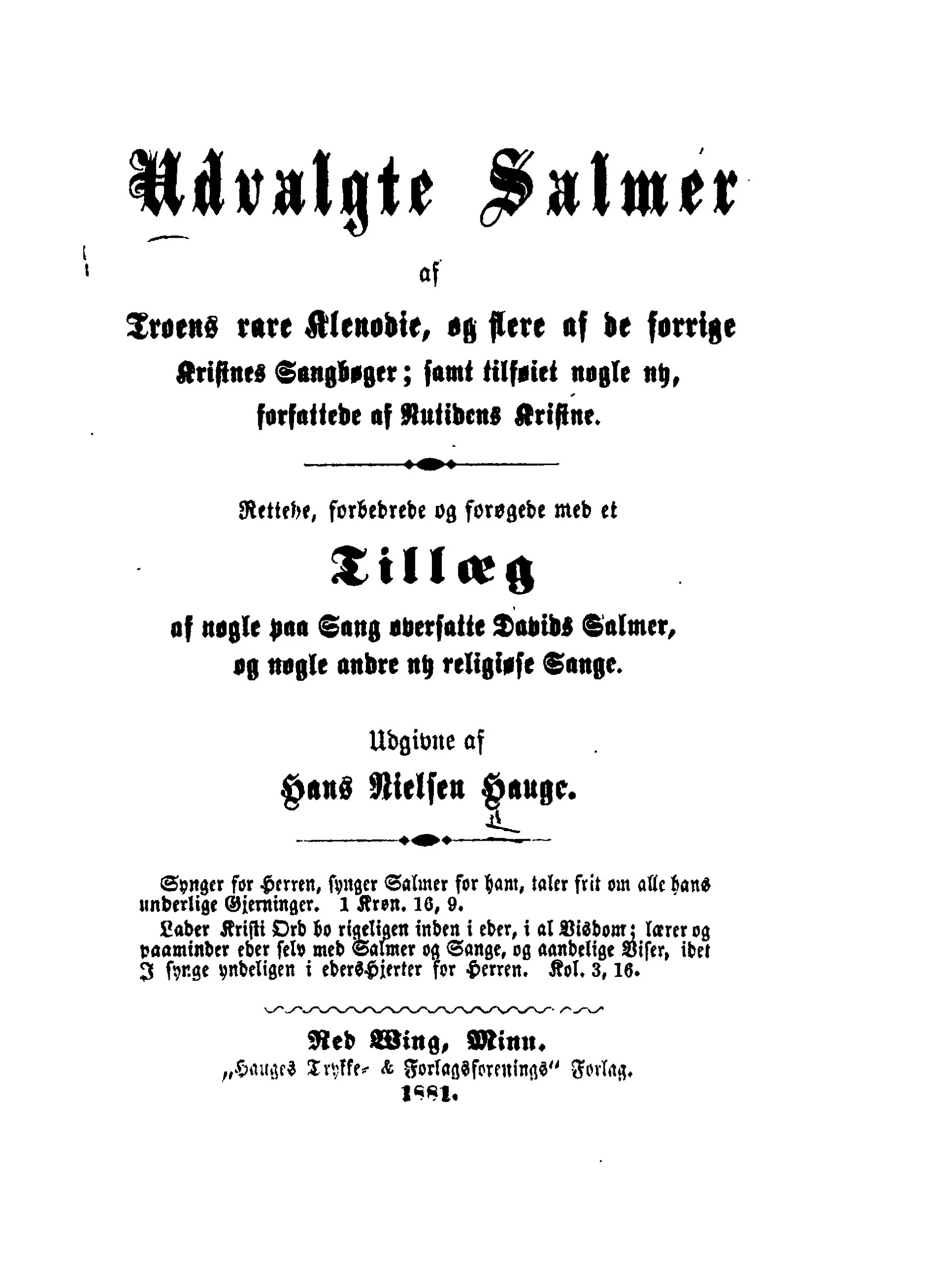 Hans Nielsen Hauge - Utvalgte Salmer