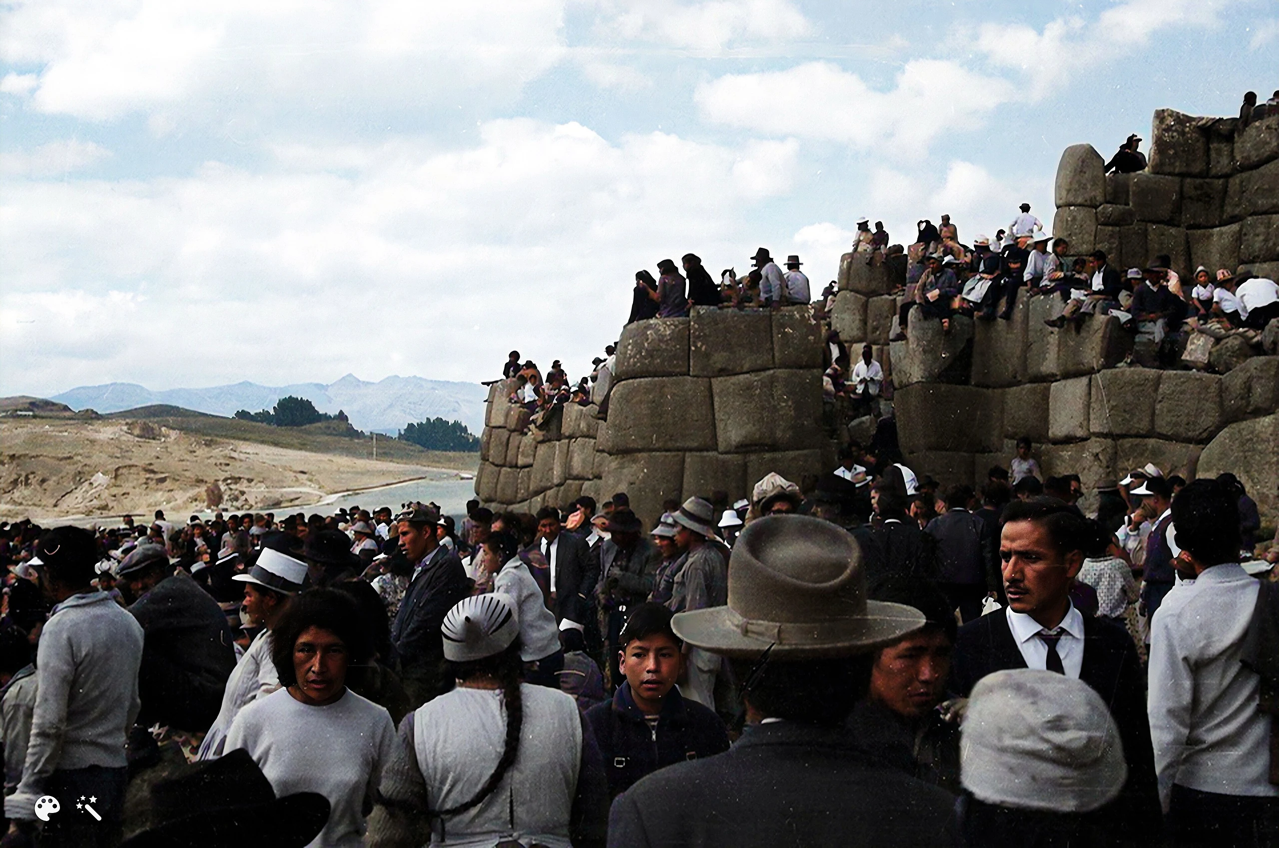 Cuzco Sacsawaman 1966 Inti Raymi celebration June 1966 - Repaired-Enhanced-Colorized