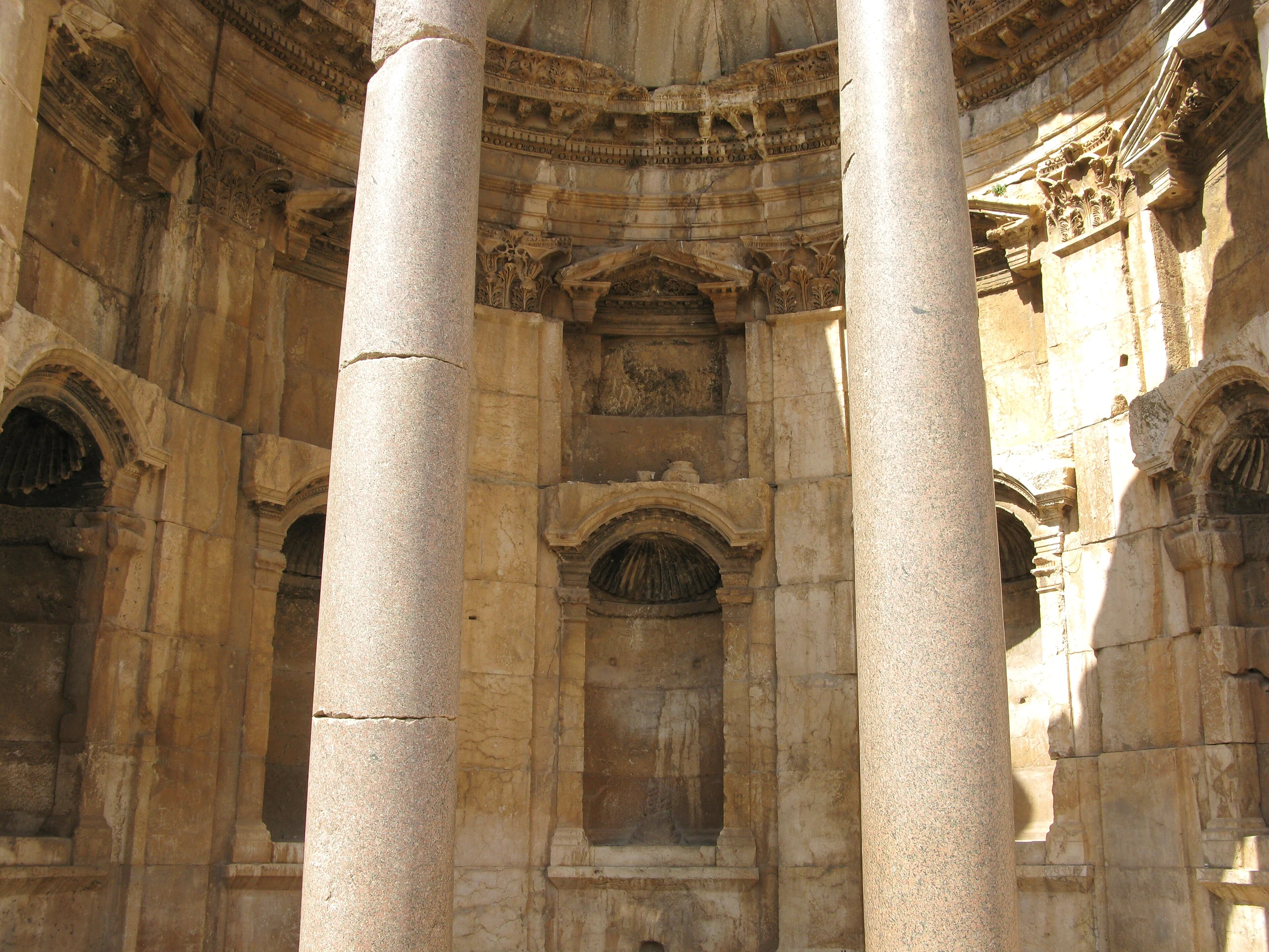 Lebanon, Baalbek, Ancient Roman columns of the Baalbek Heliopolis temple