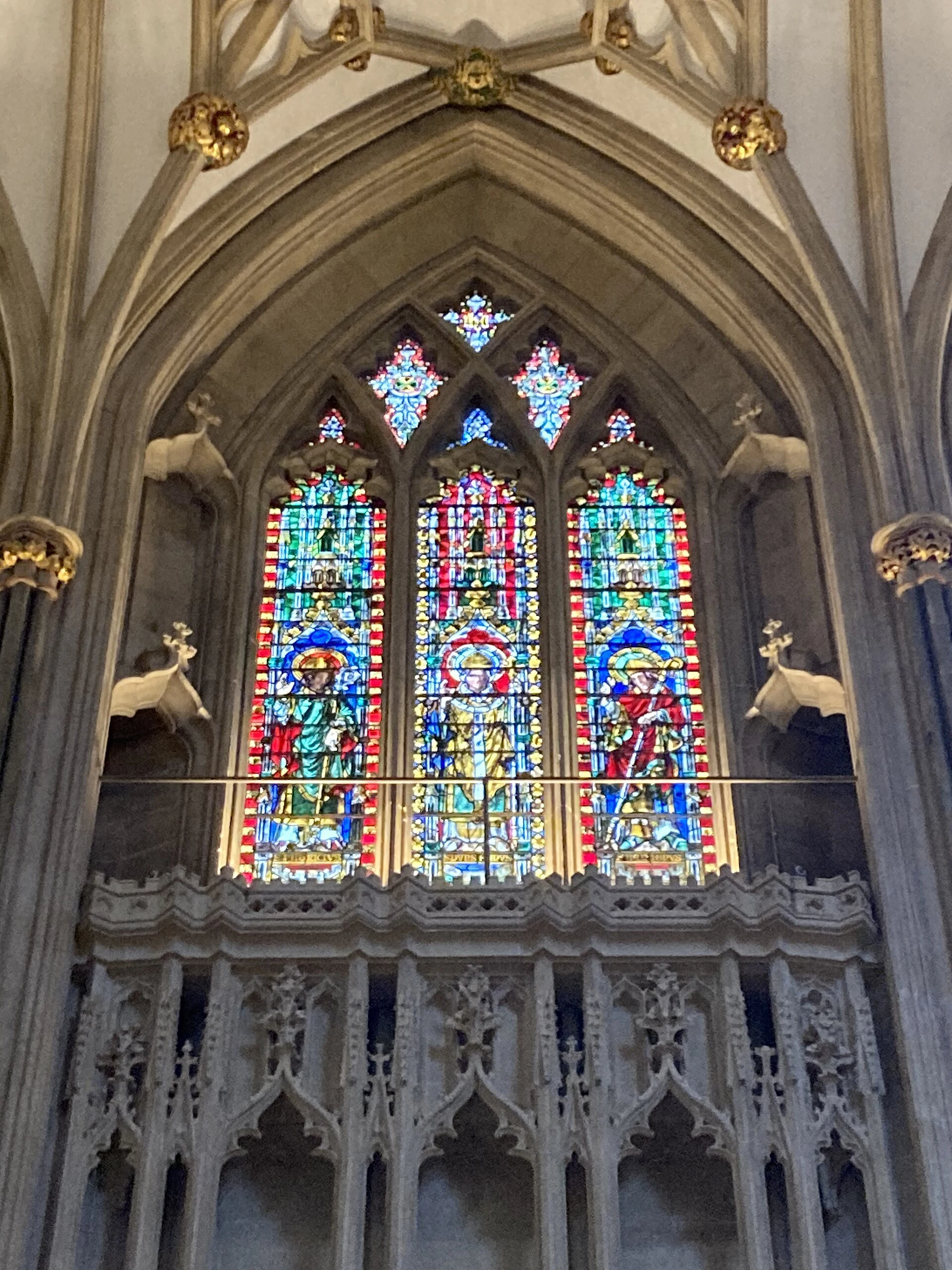 Stained glass window - Wells Cathedral