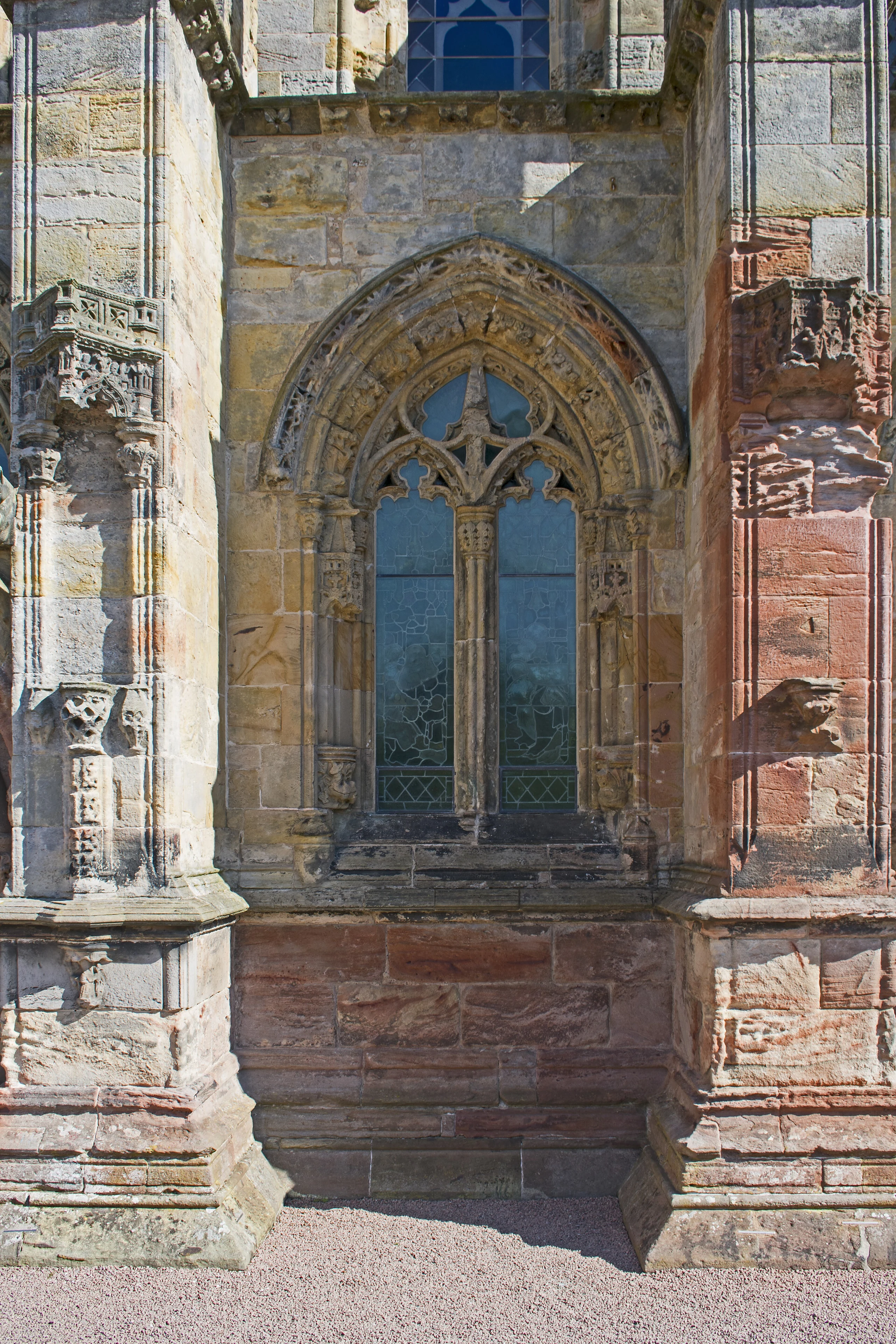 Roslin Rosslyn Chapel window on the southern wall