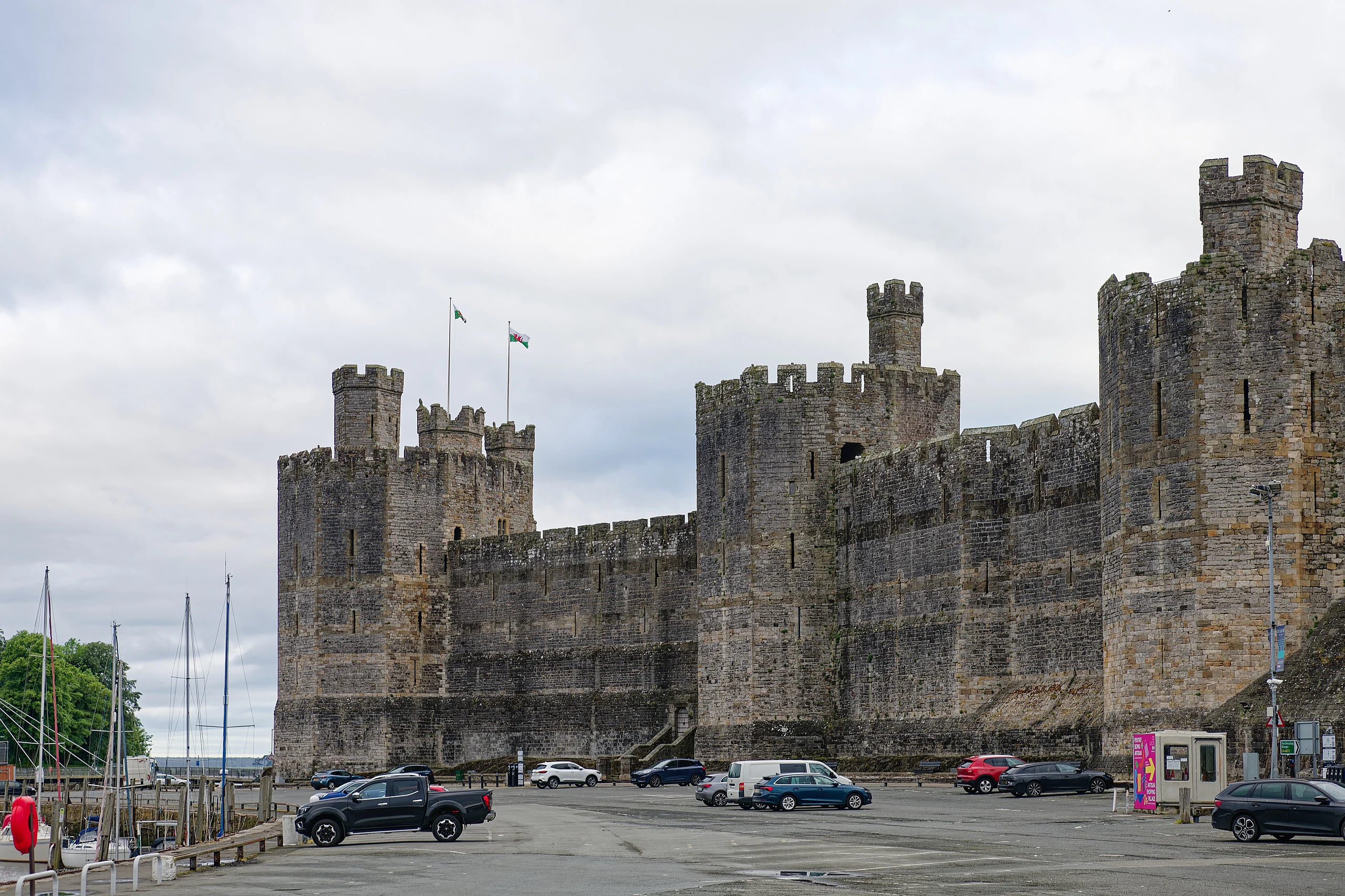 Caernarfon Castle, seen from the Southeast