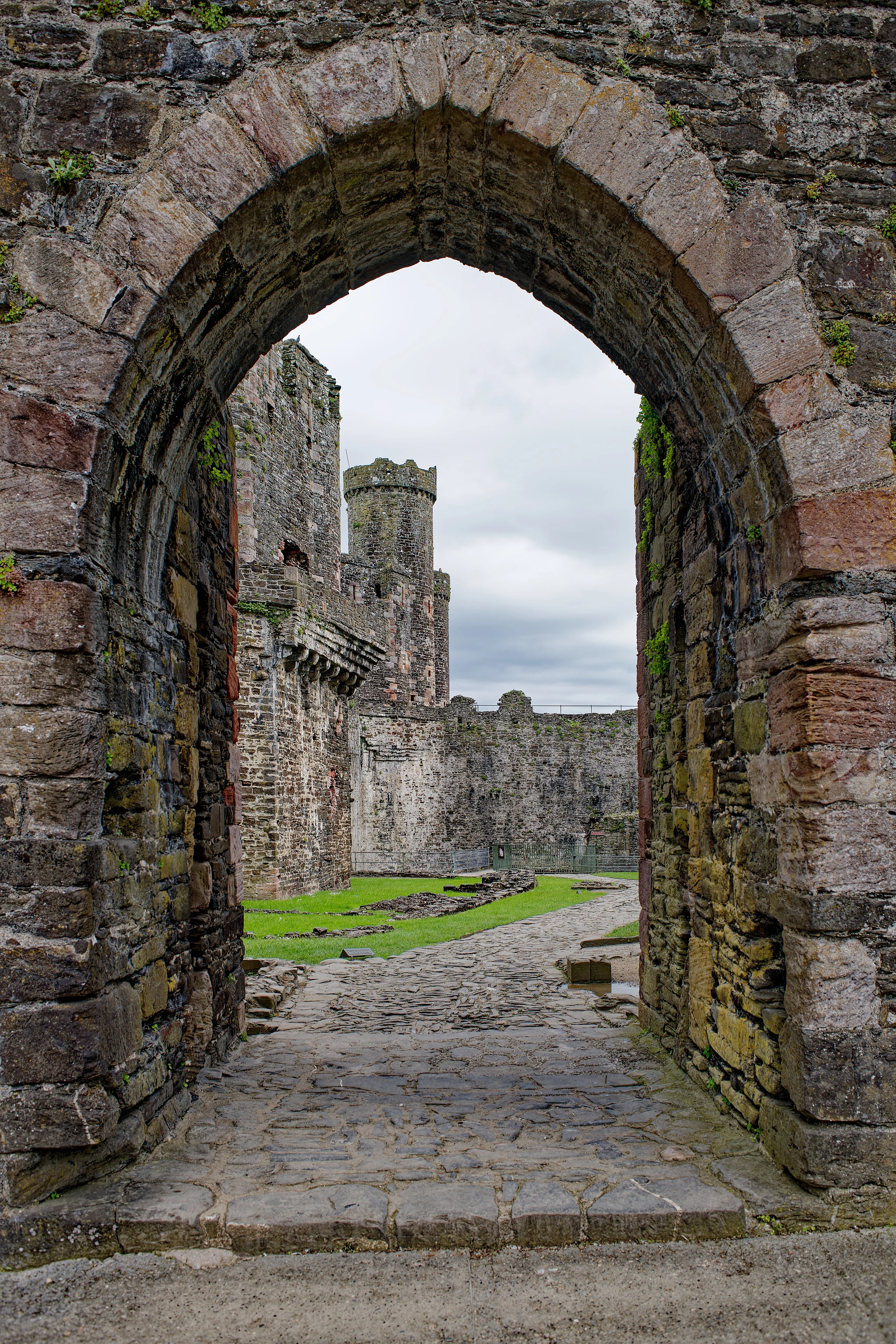 Conwy Castle, Main Gate, seen from the West